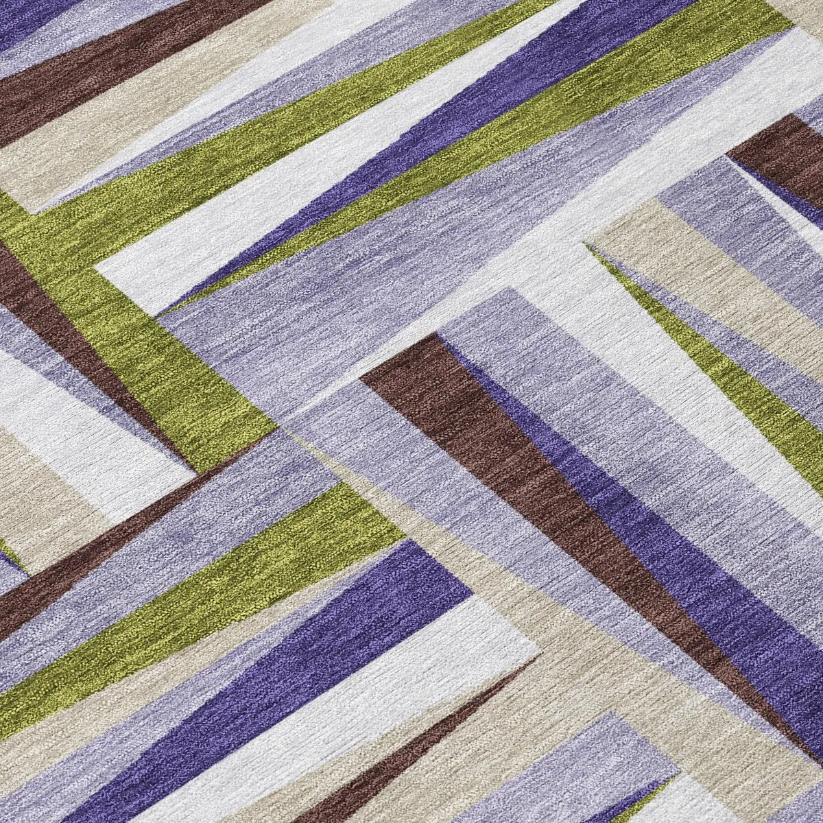 Machine Washable Indoor/ Outdoor Contemporary Mosaic Chantille Rug