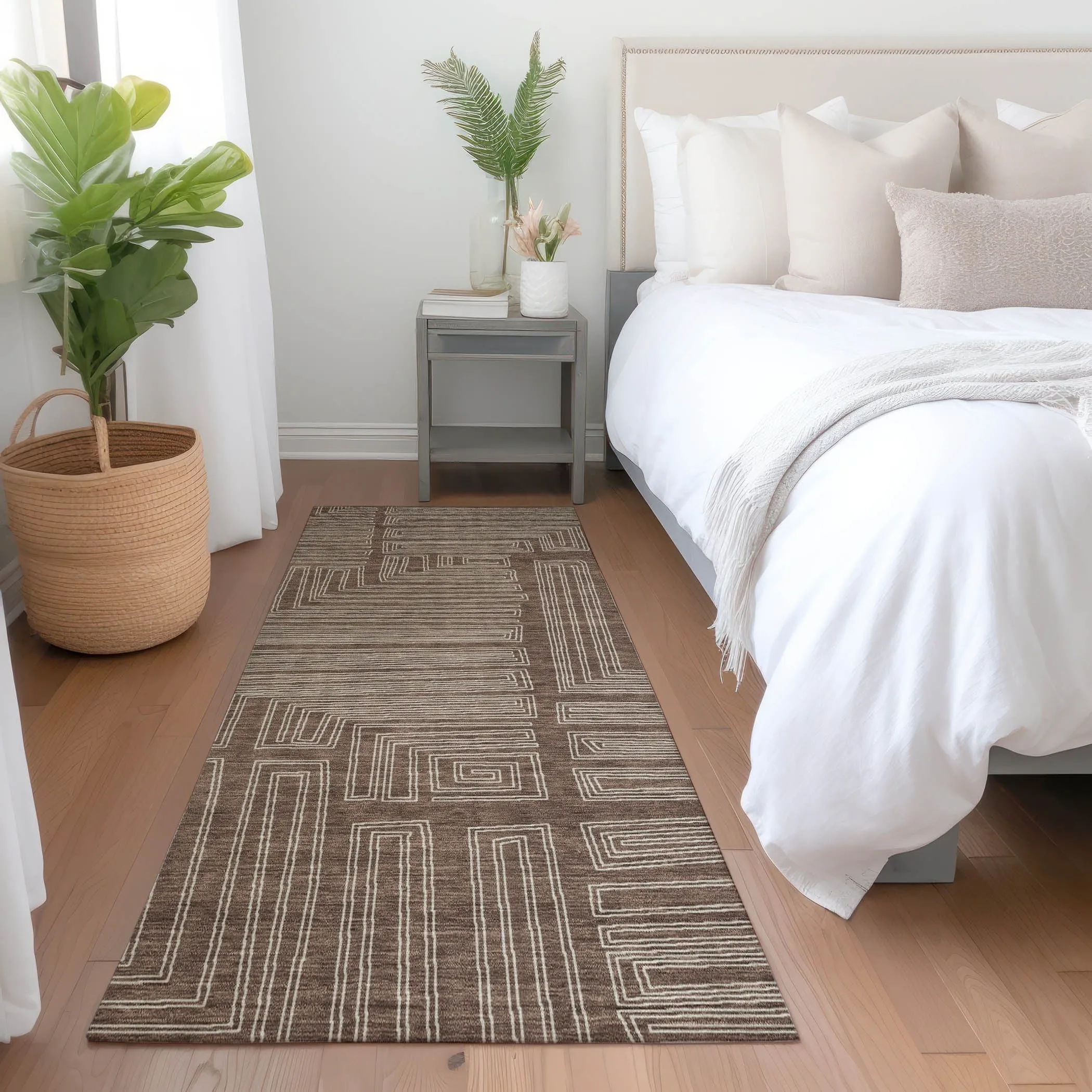 Machine Washable Indoor/ Outdoor Contemporary Stack Chantille Rug