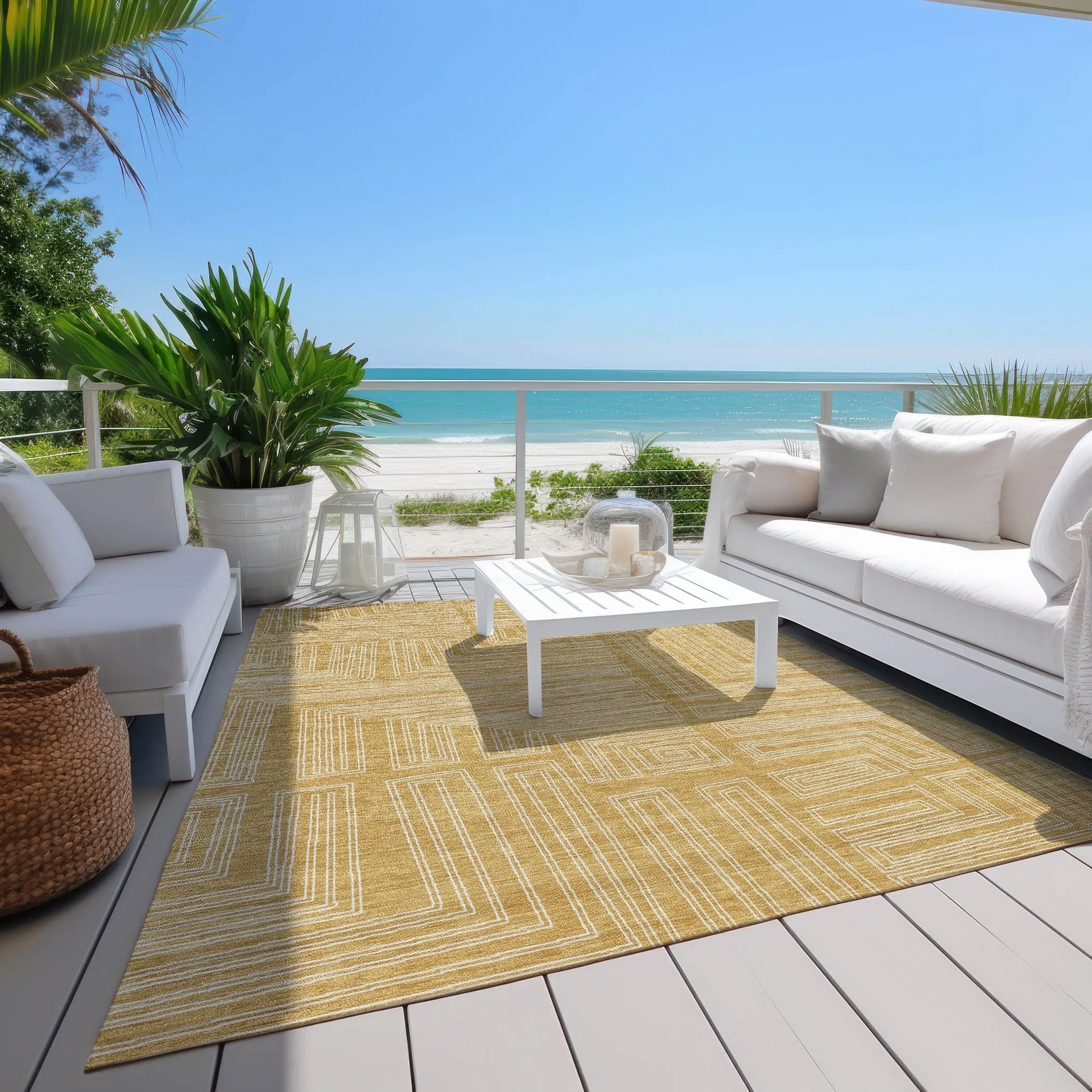 Machine Washable Indoor/ Outdoor Contemporary Stack Chantille Rug
