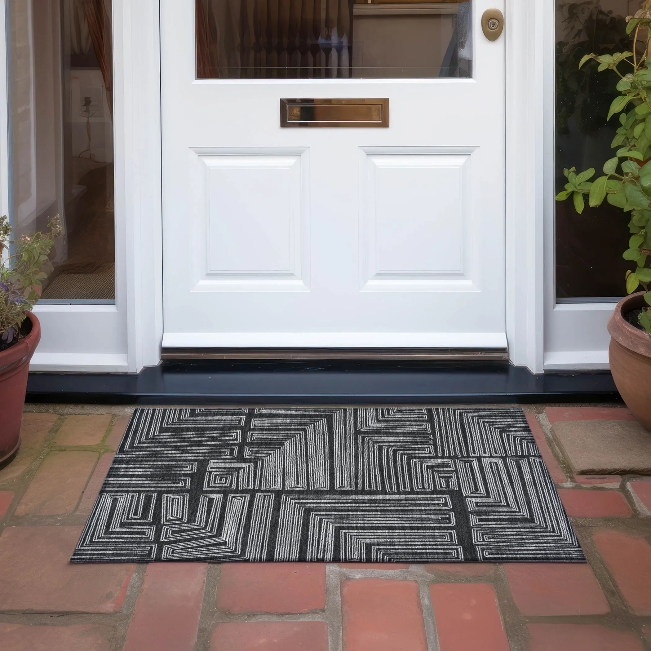 Machine Washable Indoor/ Outdoor Contemporary Stack Chantille Rug