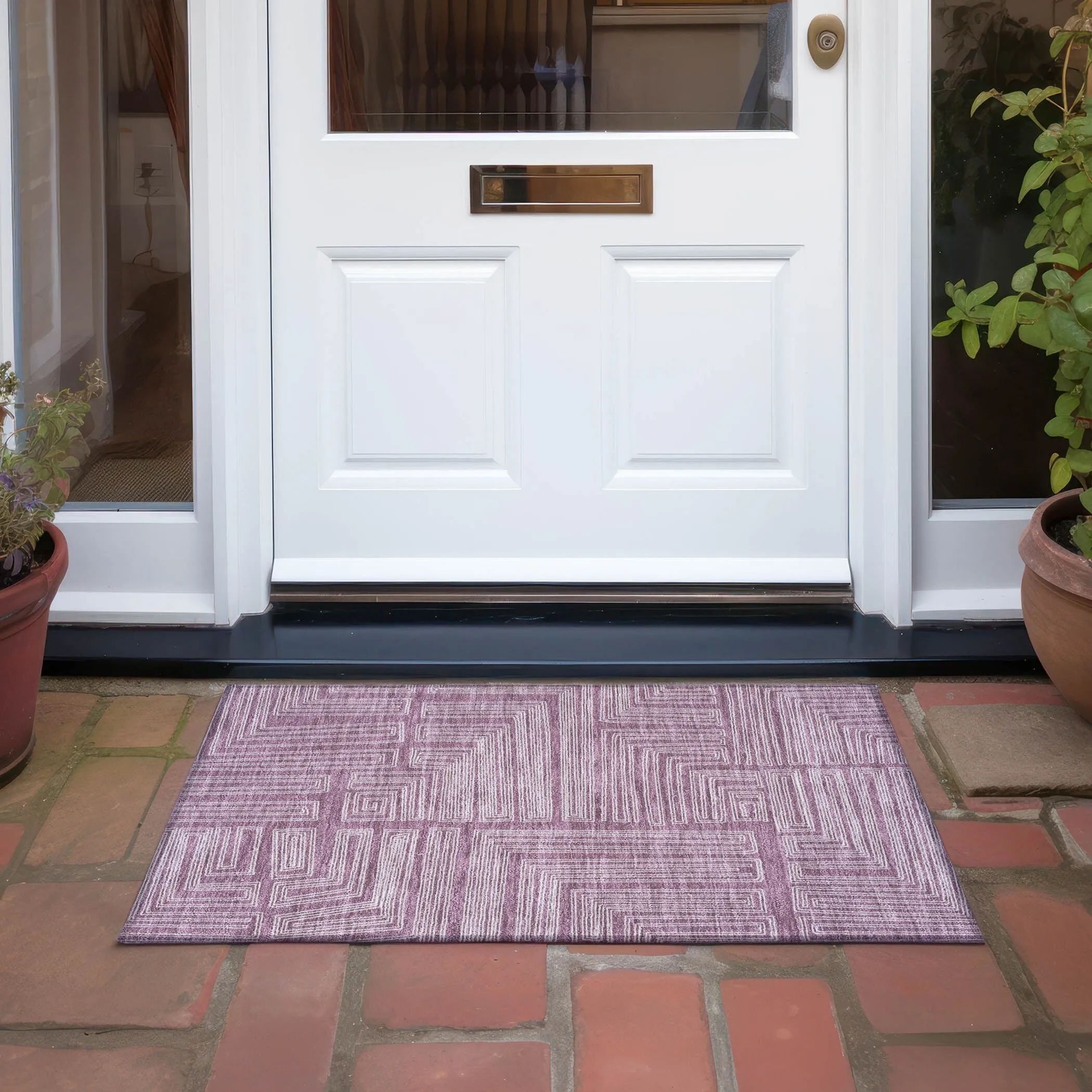Machine Washable Indoor/ Outdoor Contemporary Stack Chantille Rug