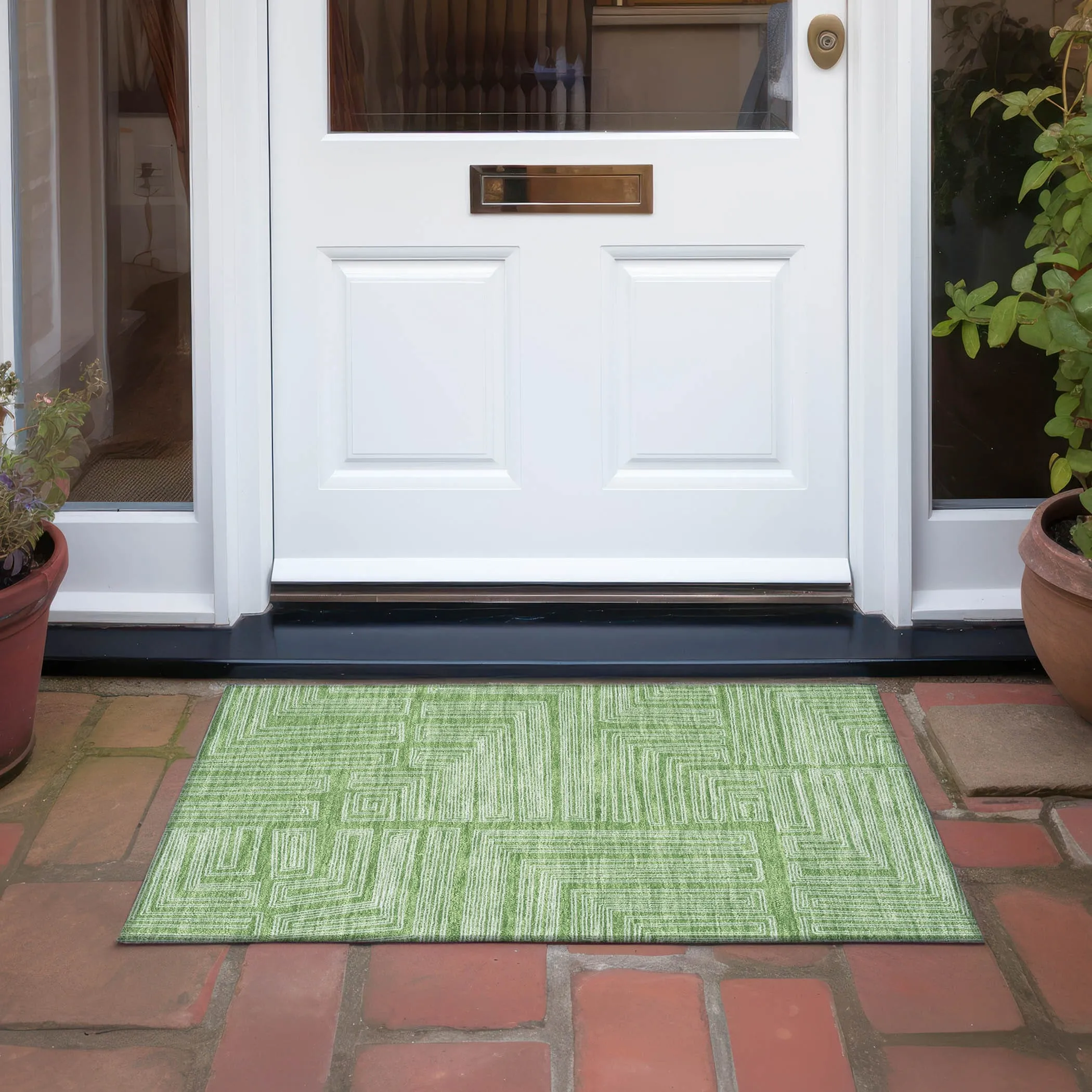 Machine Washable Indoor/ Outdoor Contemporary Stack Chantille Rug