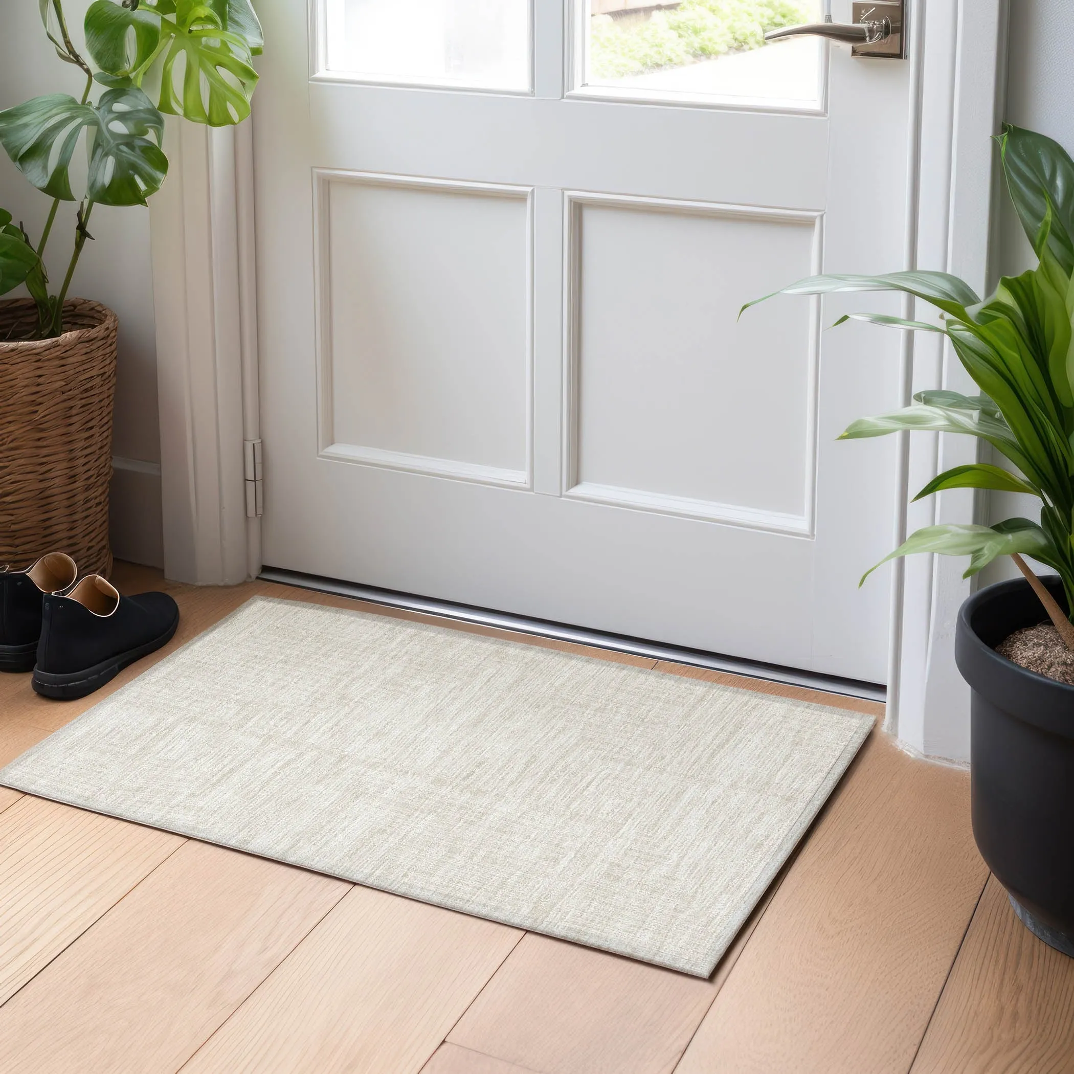 Machine Washable Indoor/ Outdoor Contemporary Stack Chantille Rug