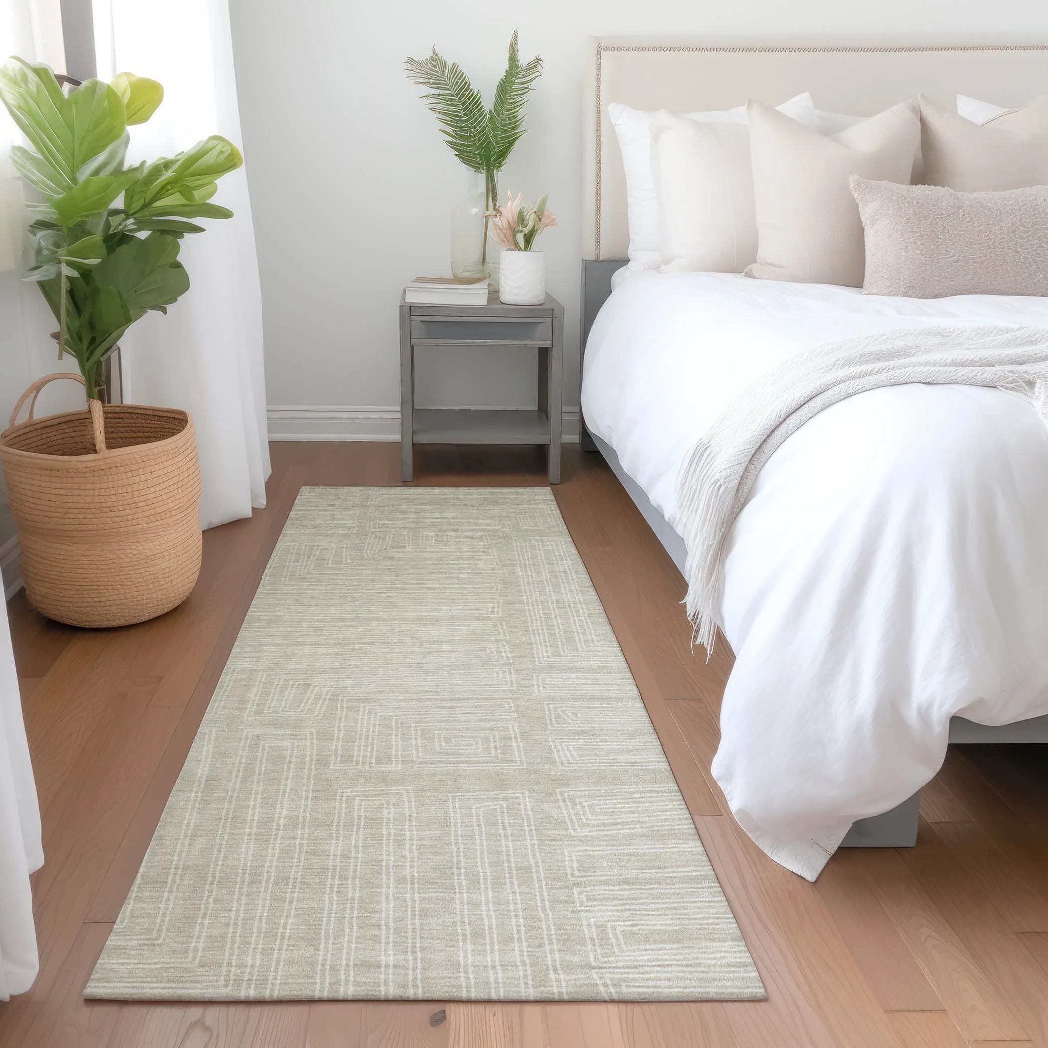 Machine Washable Indoor/ Outdoor Contemporary Stack Chantille Rug