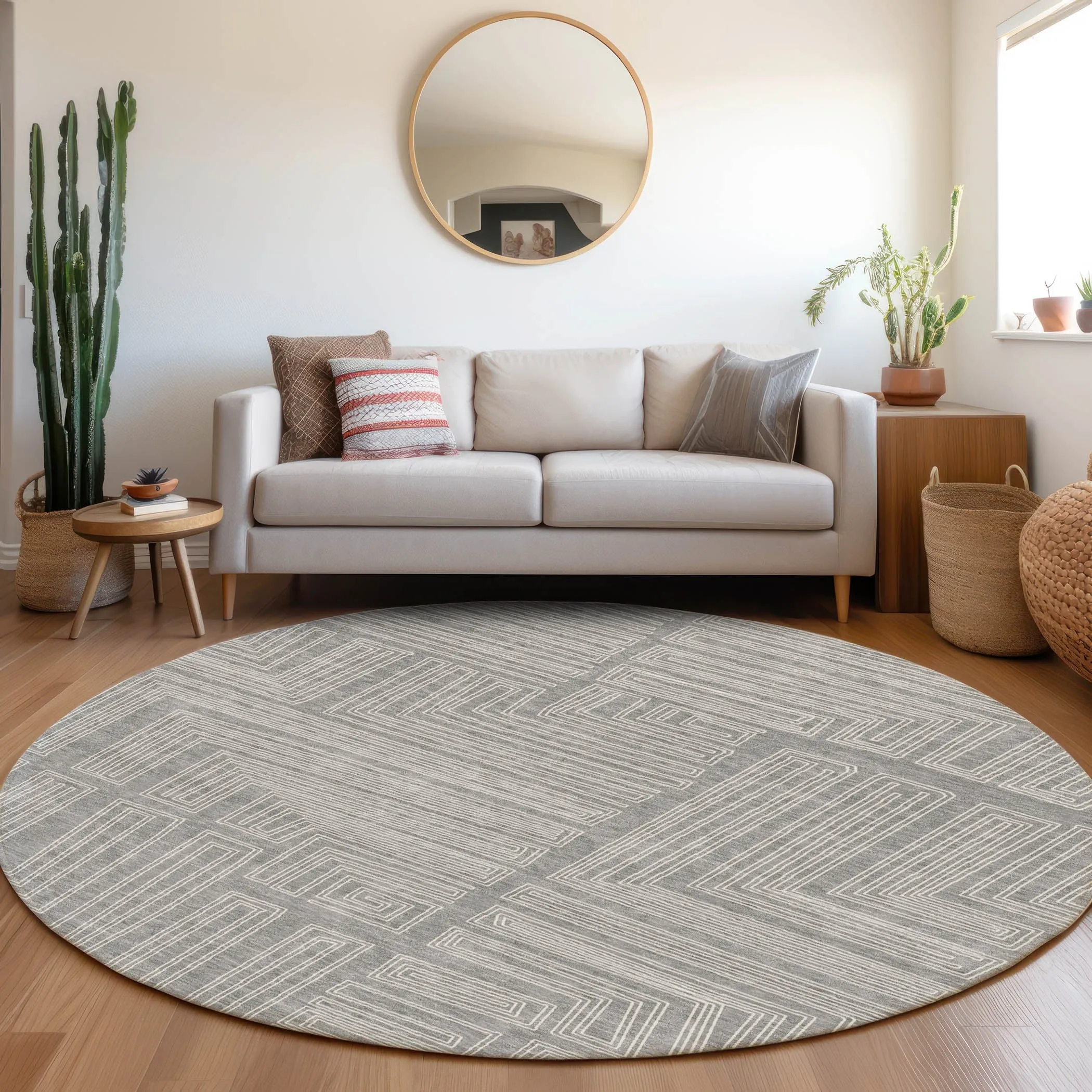 Machine Washable Indoor/ Outdoor Contemporary Stack Chantille Rug