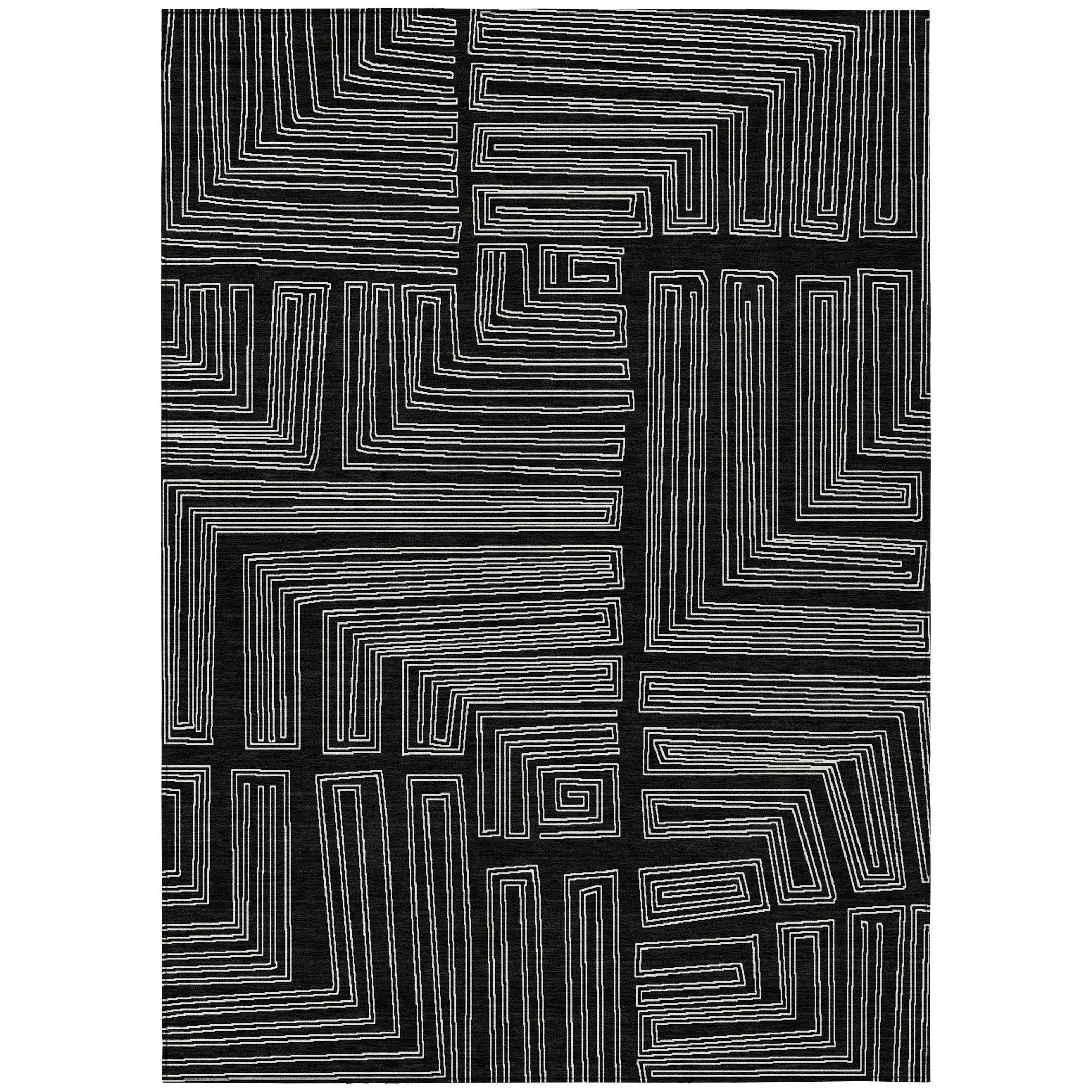 Machine Washable Indoor/ Outdoor Contemporary Stack Chantille Rug