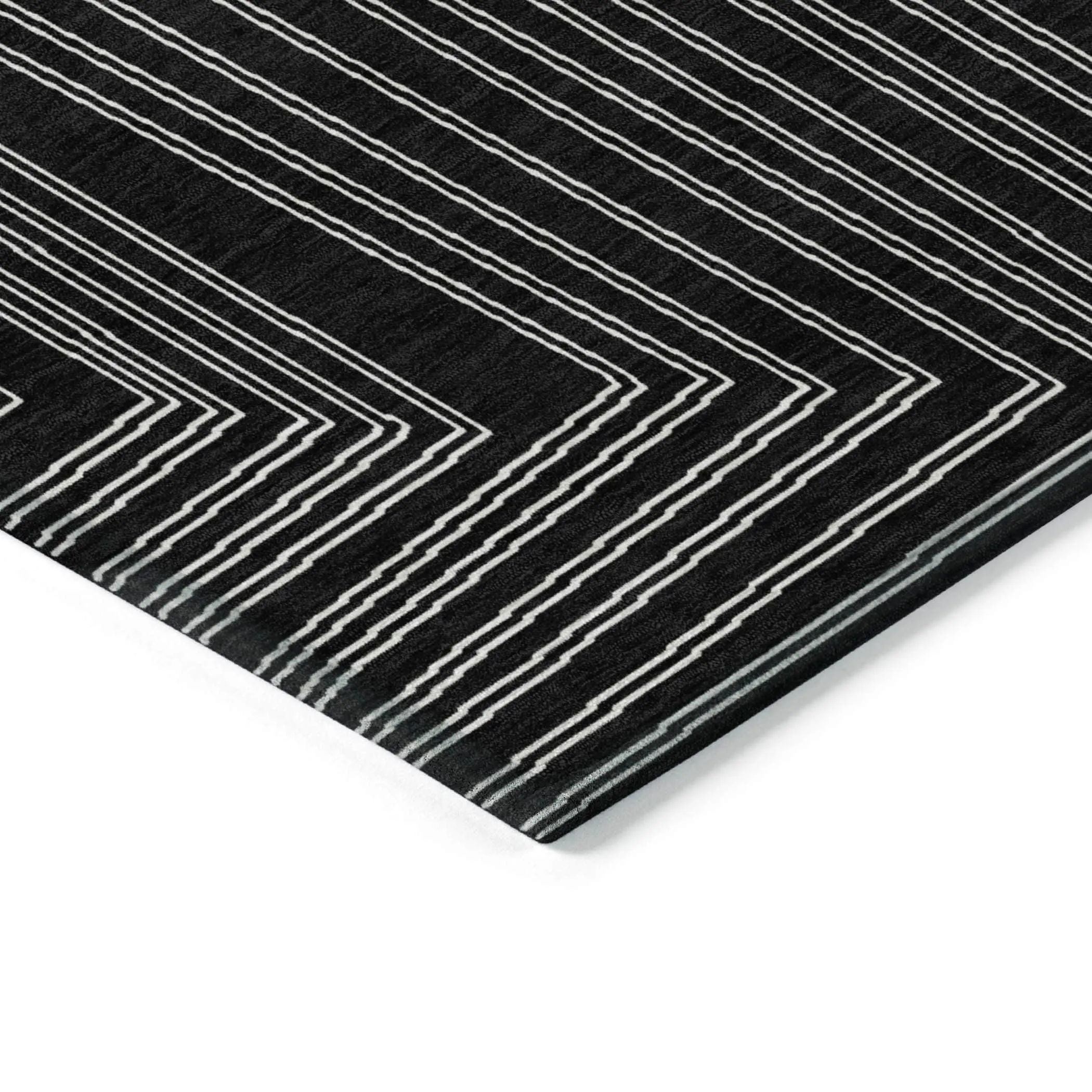 Machine Washable Indoor/ Outdoor Contemporary Stack Chantille Rug