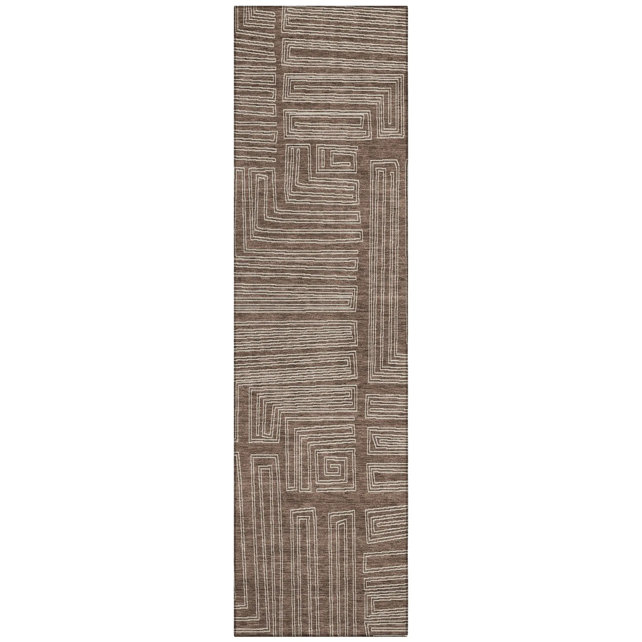 Machine Washable Indoor/ Outdoor Contemporary Stack Chantille Rug
