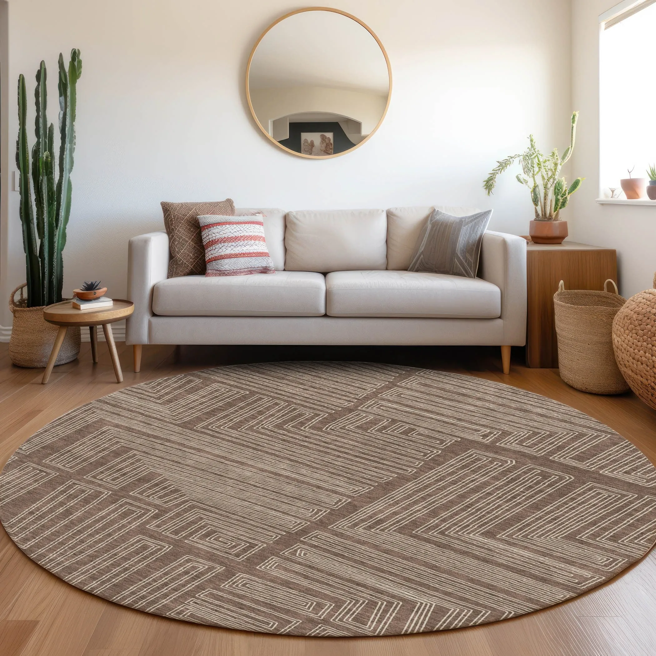 Machine Washable Indoor/ Outdoor Contemporary Stack Chantille Rug