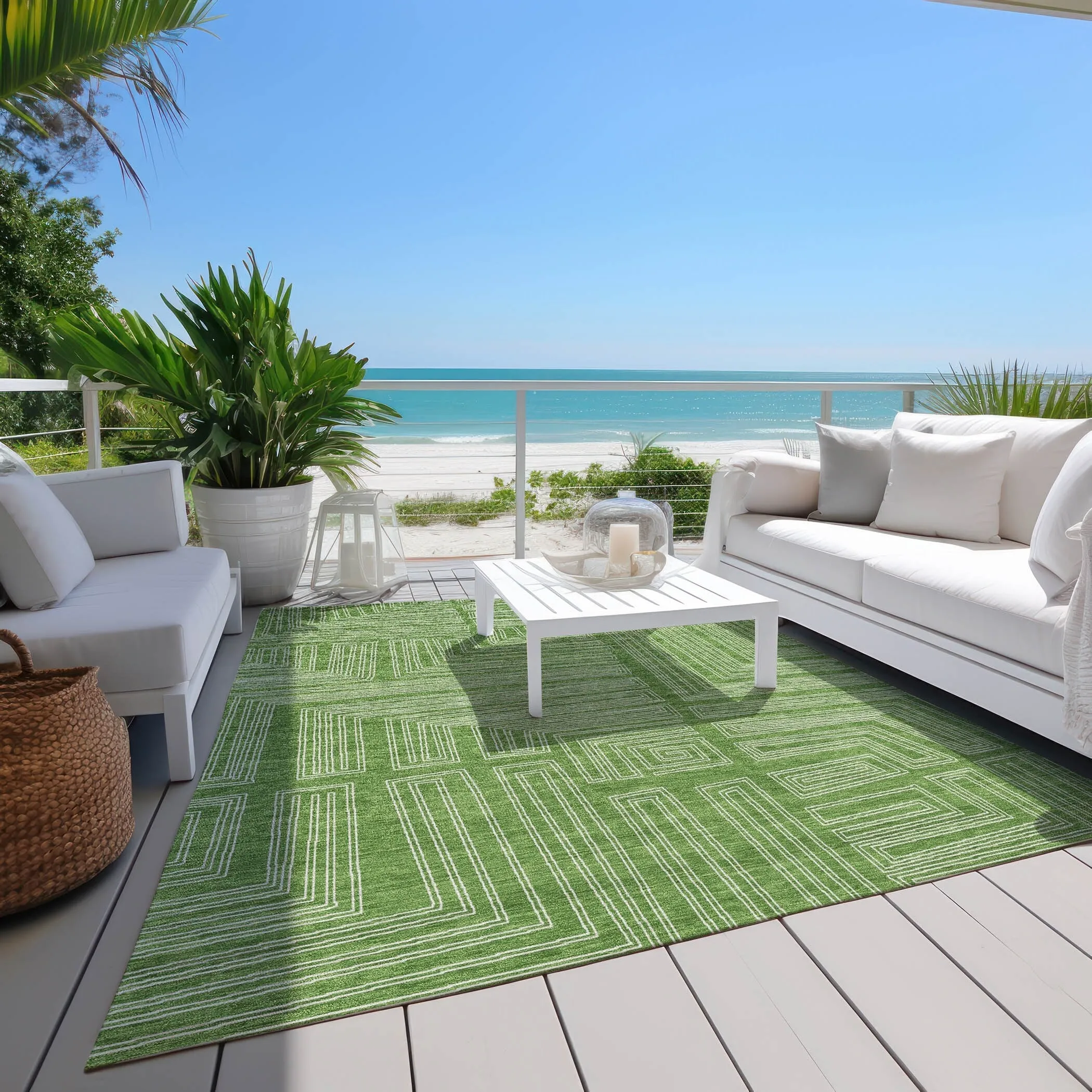 Machine Washable Indoor/ Outdoor Contemporary Stack Chantille Rug