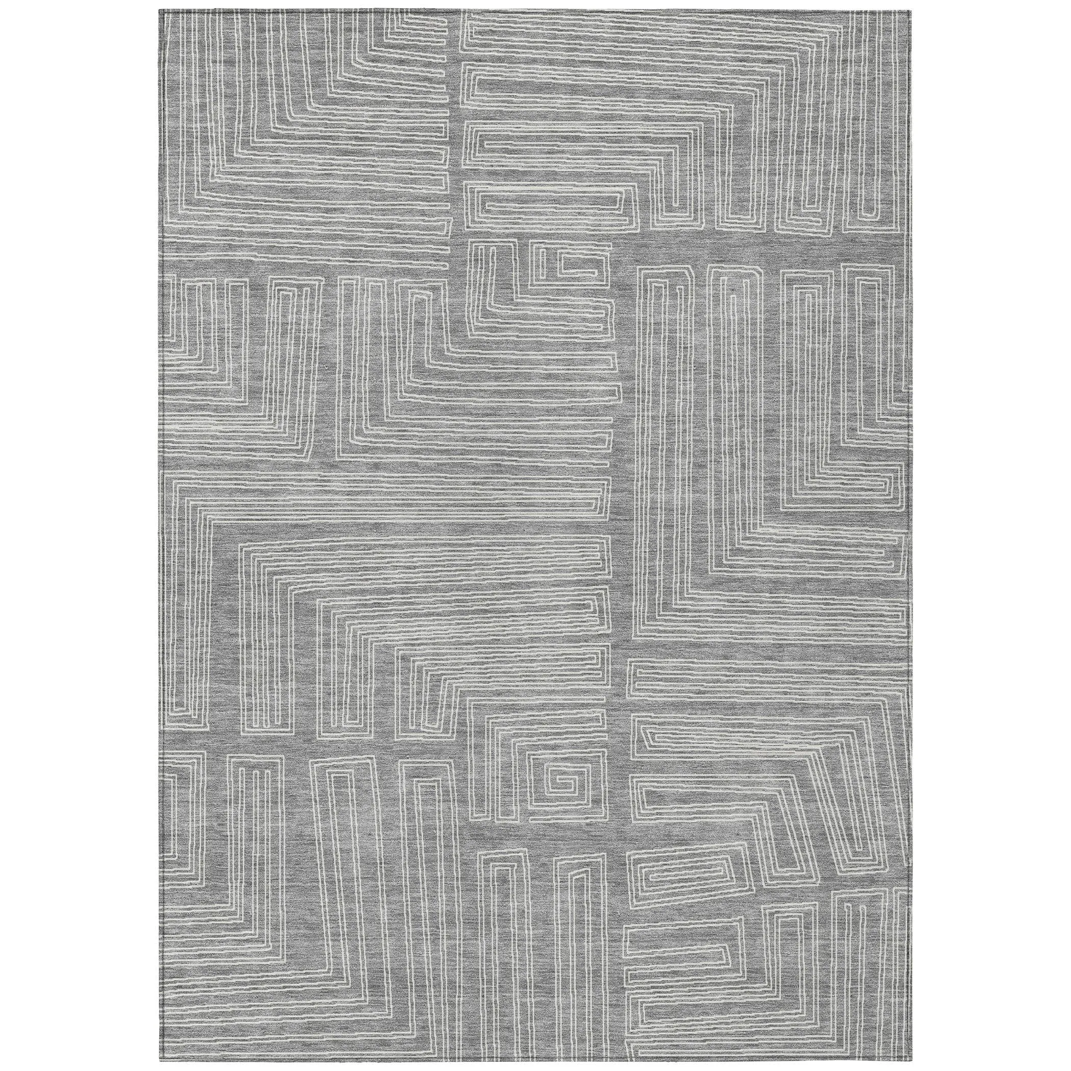 Machine Washable Indoor/ Outdoor Contemporary Stack Chantille Rug