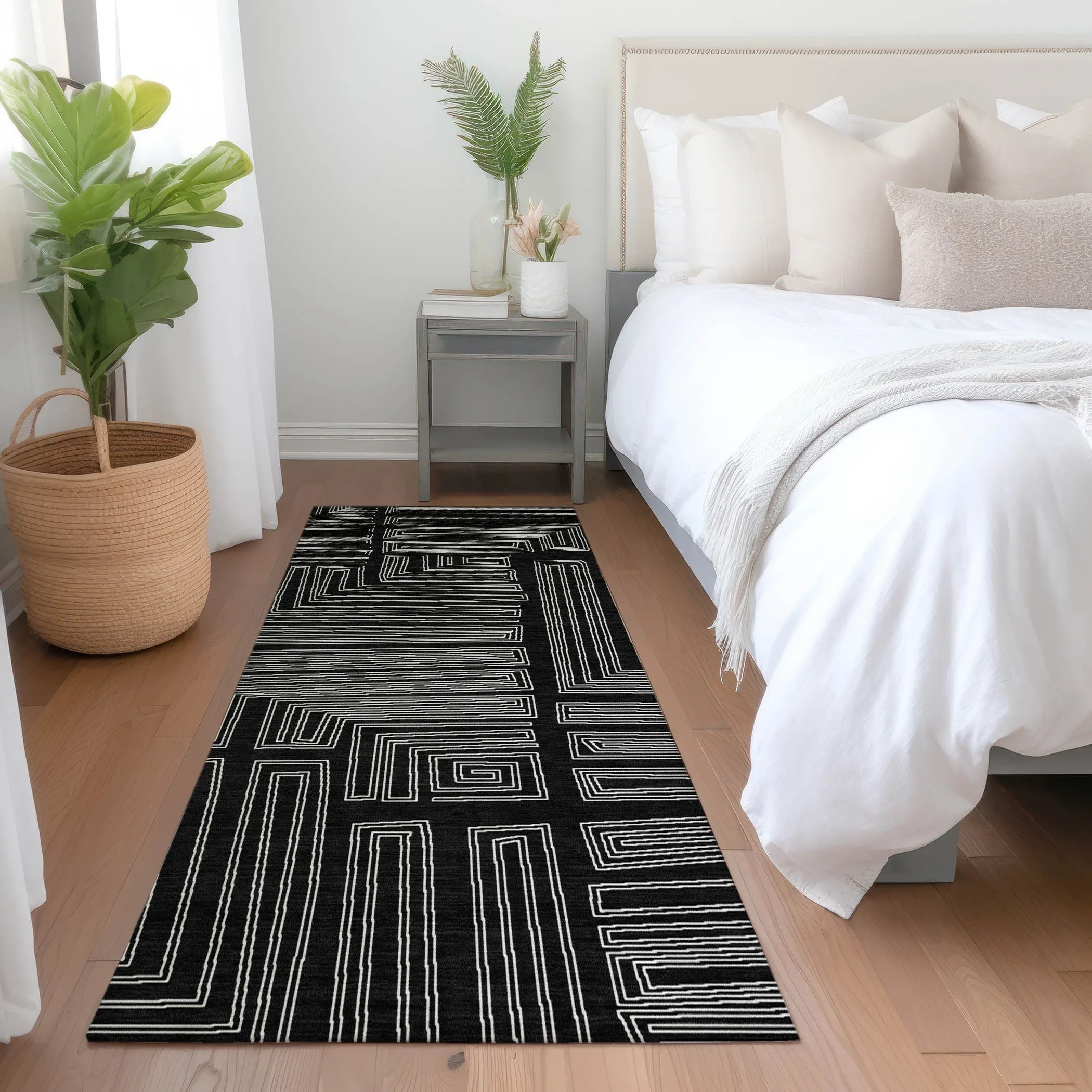 Machine Washable Indoor/ Outdoor Contemporary Stack Chantille Rug