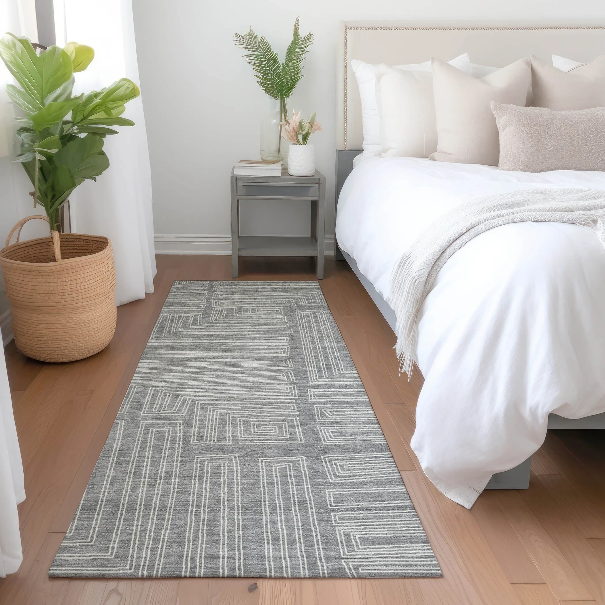 Machine Washable Indoor/ Outdoor Contemporary Stack Chantille Rug