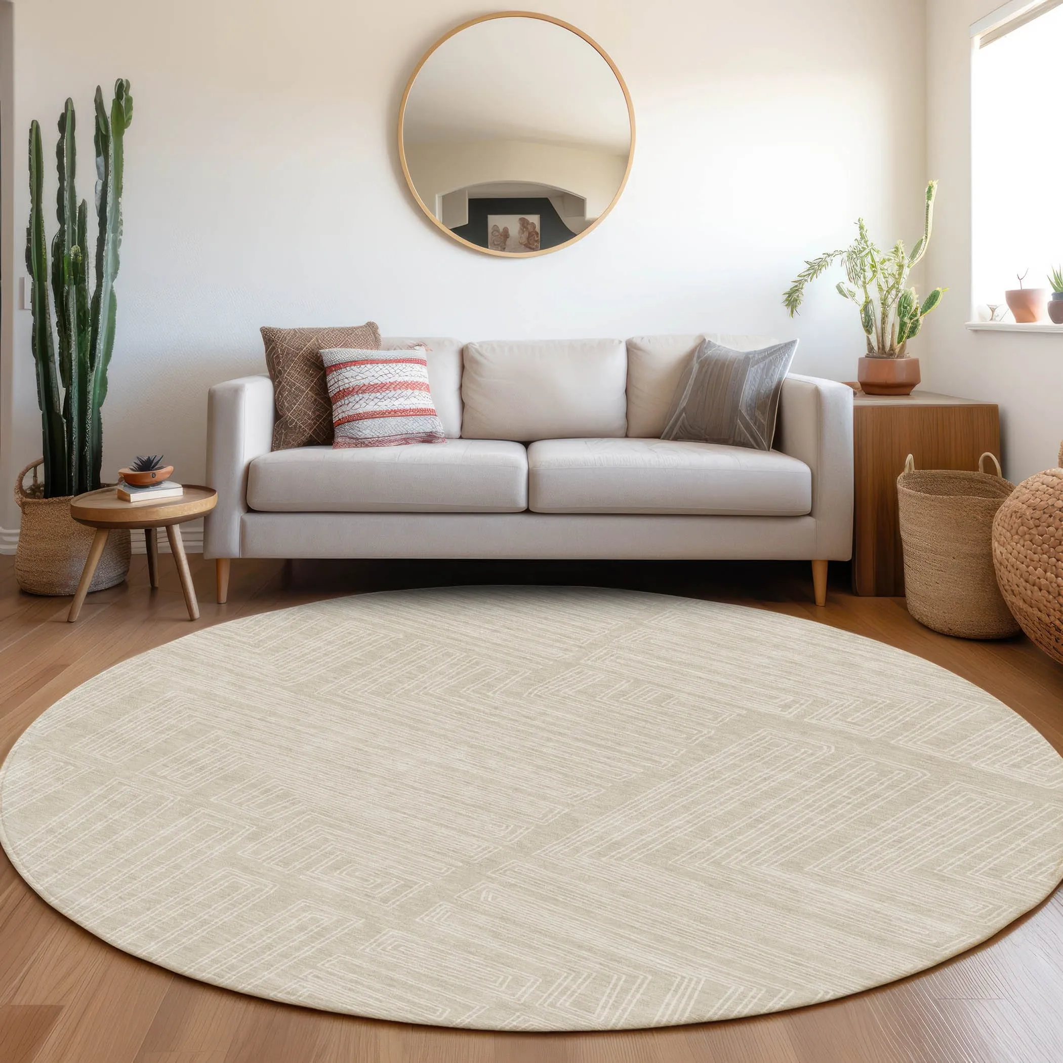 Machine Washable Indoor/ Outdoor Contemporary Stack Chantille Rug