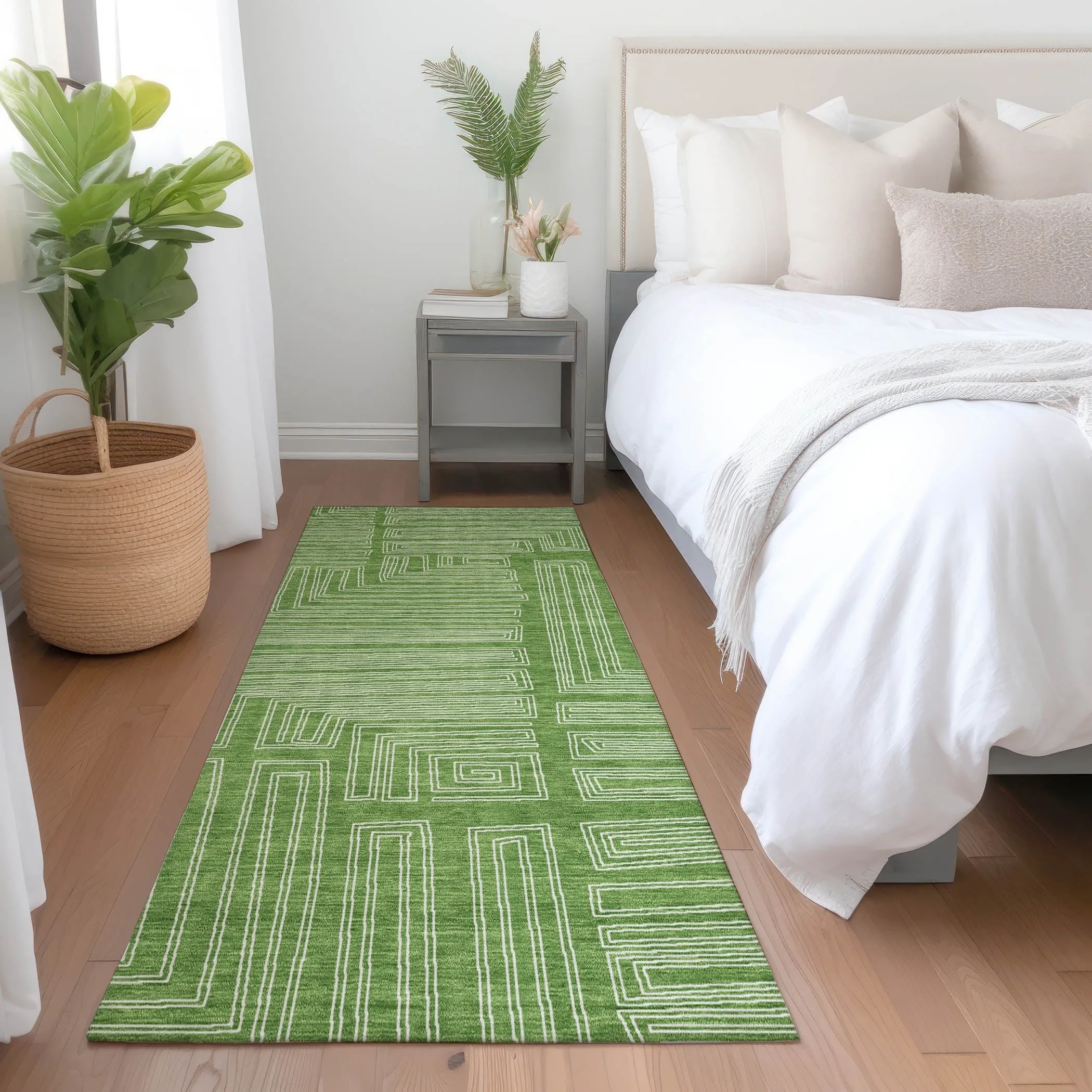Machine Washable Indoor/ Outdoor Contemporary Stack Chantille Rug