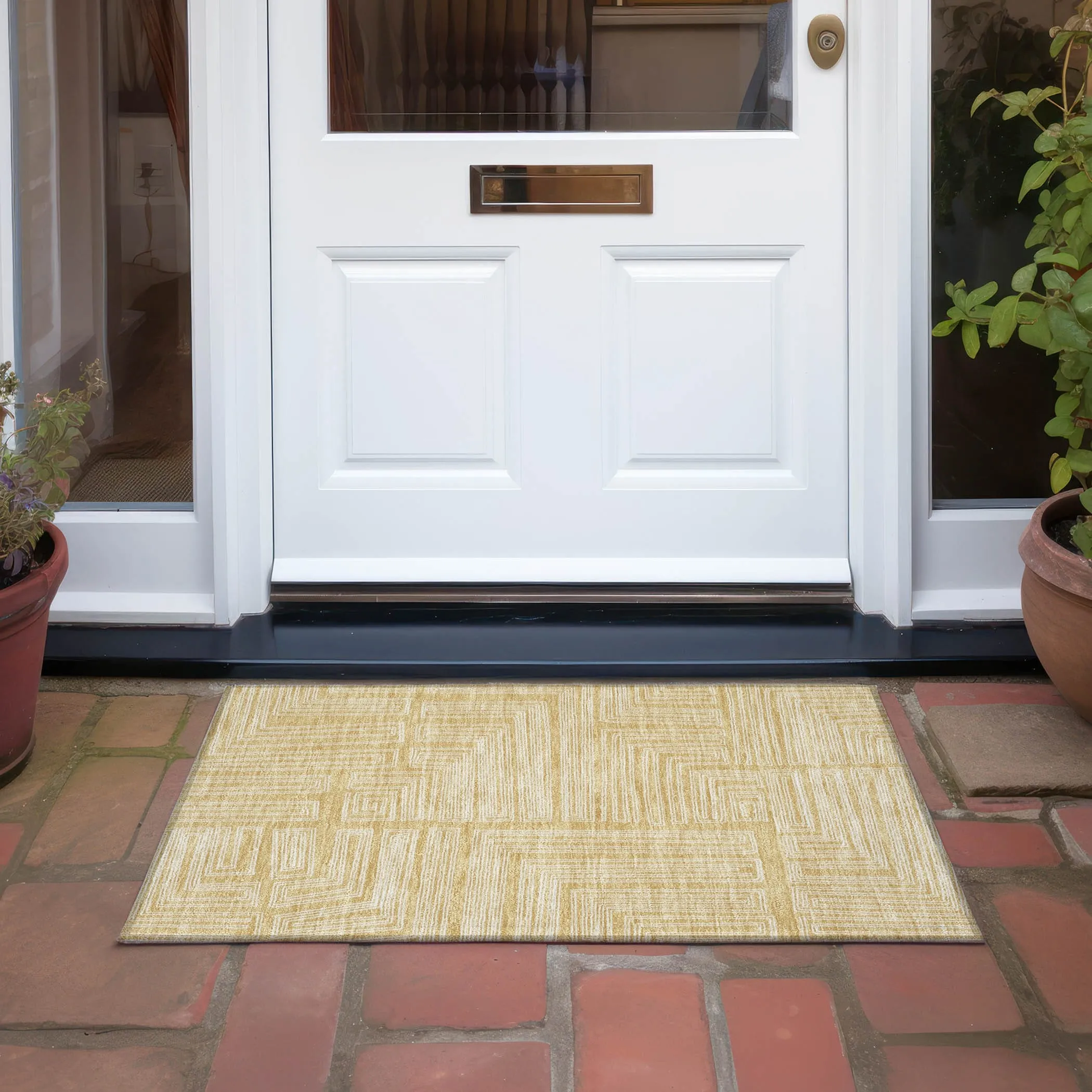 Machine Washable Indoor/ Outdoor Contemporary Stack Chantille Rug