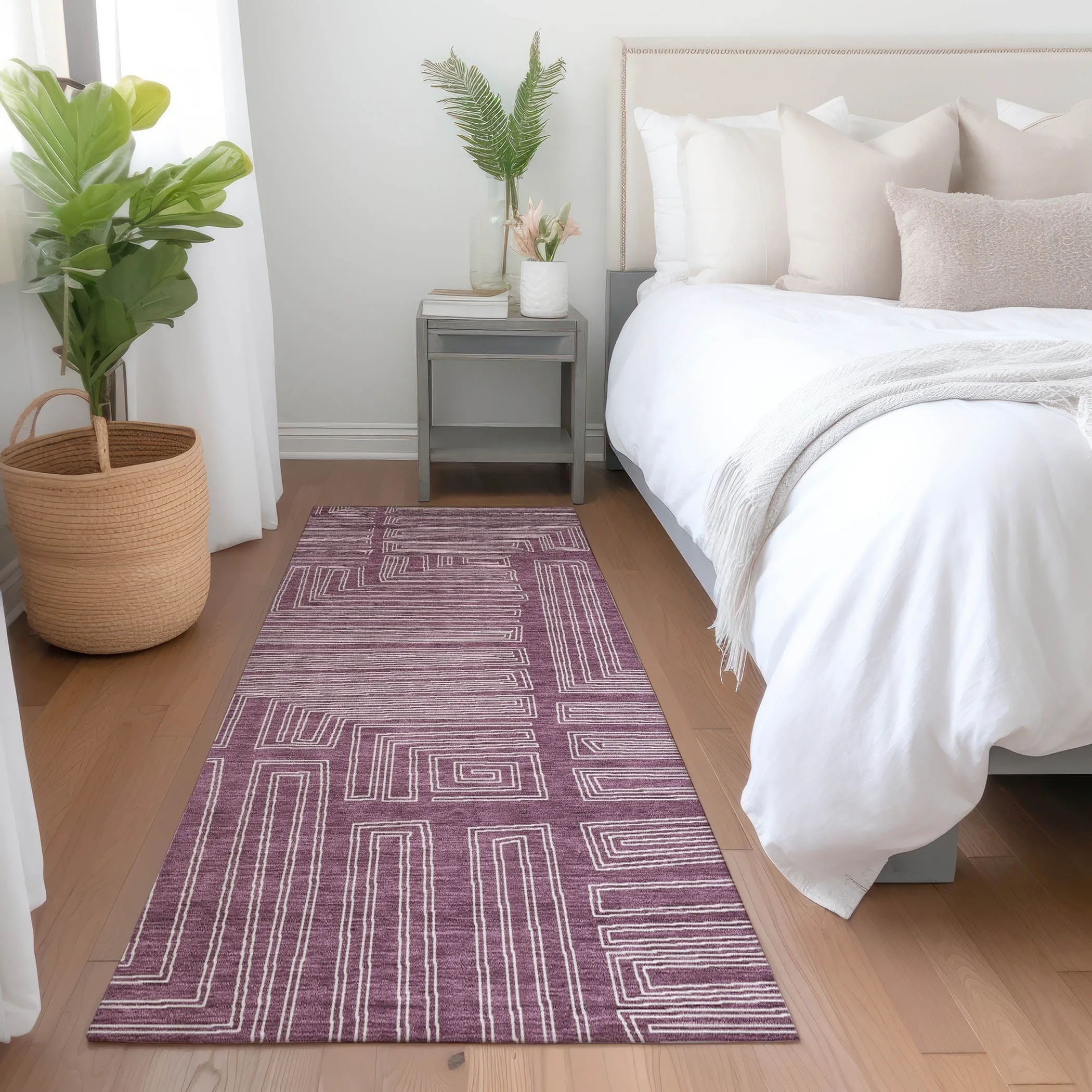 Machine Washable Indoor/ Outdoor Contemporary Stack Chantille Rug