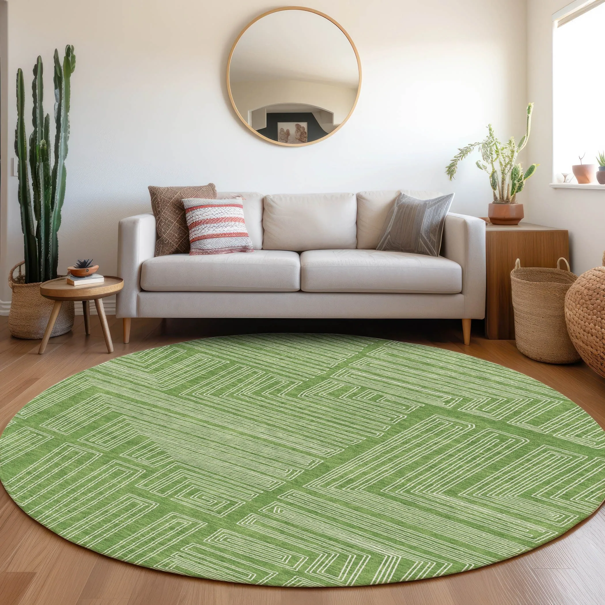 Machine Washable Indoor/ Outdoor Contemporary Stack Chantille Rug