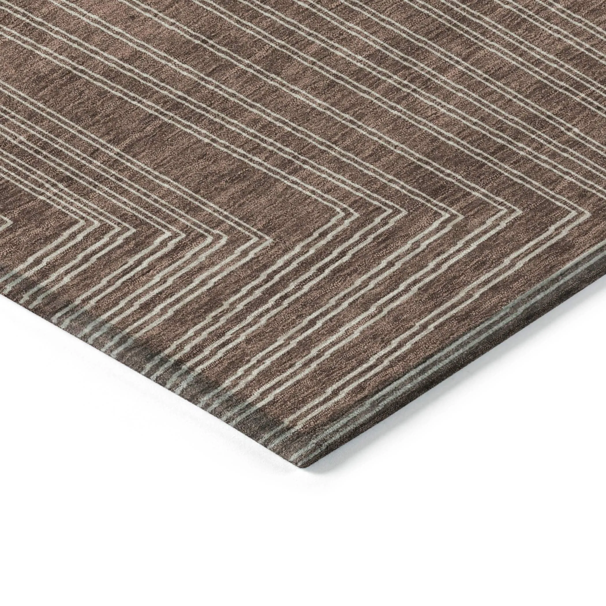 Machine Washable Indoor/ Outdoor Contemporary Stack Chantille Rug