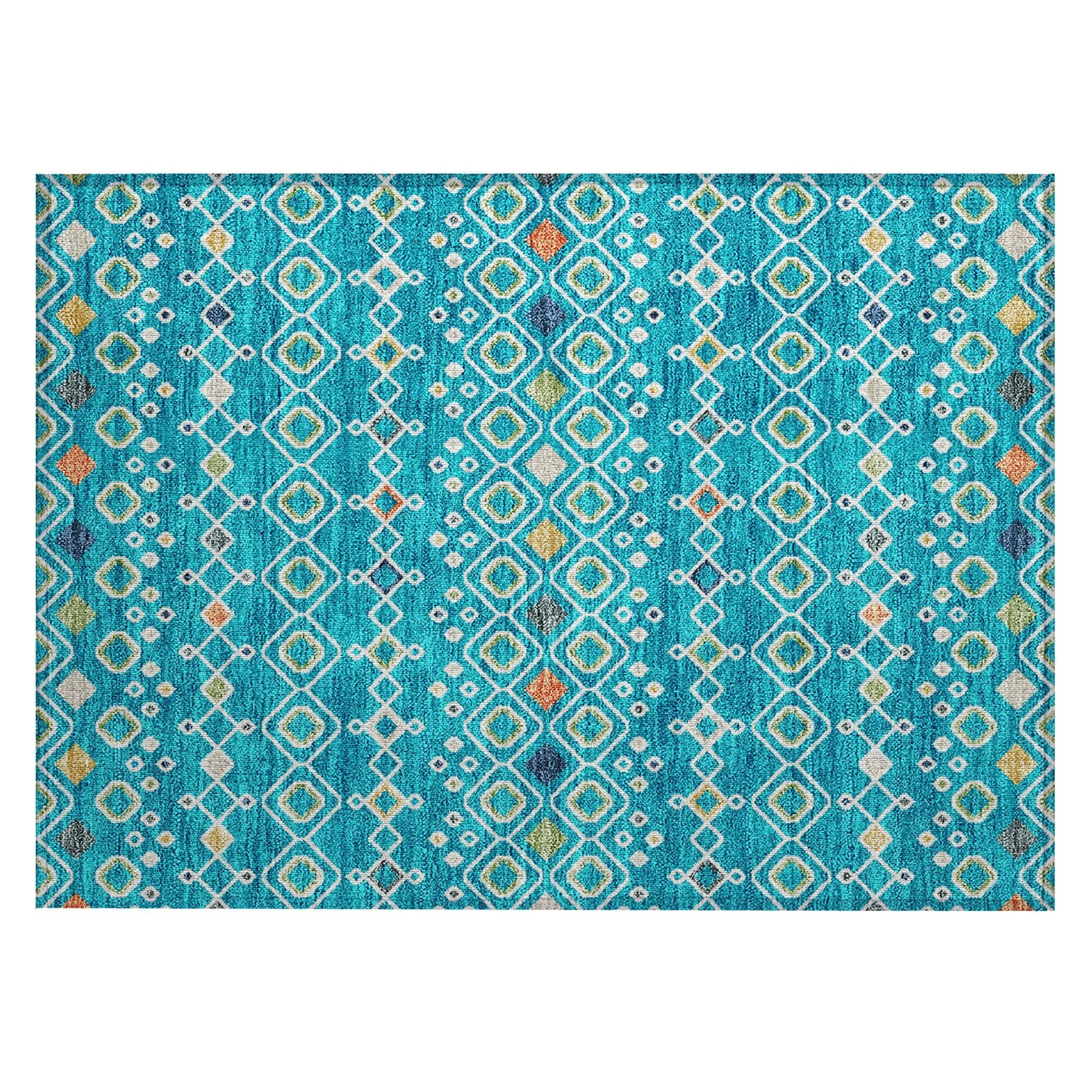 Machine Washable Indoor/ Outdoor Global Contempory Chantille Rug