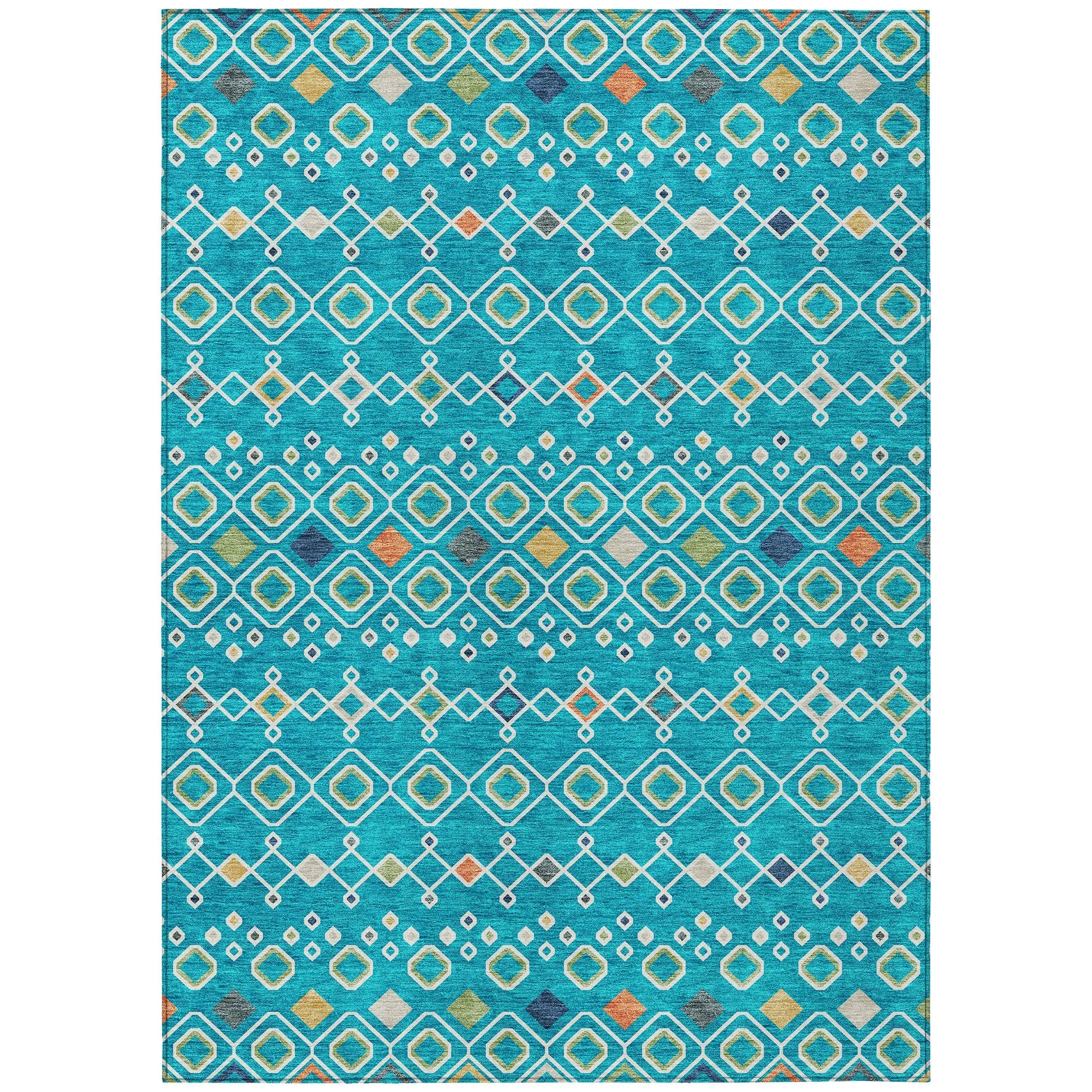 Machine Washable Indoor/ Outdoor Global Contempory Chantille Rug