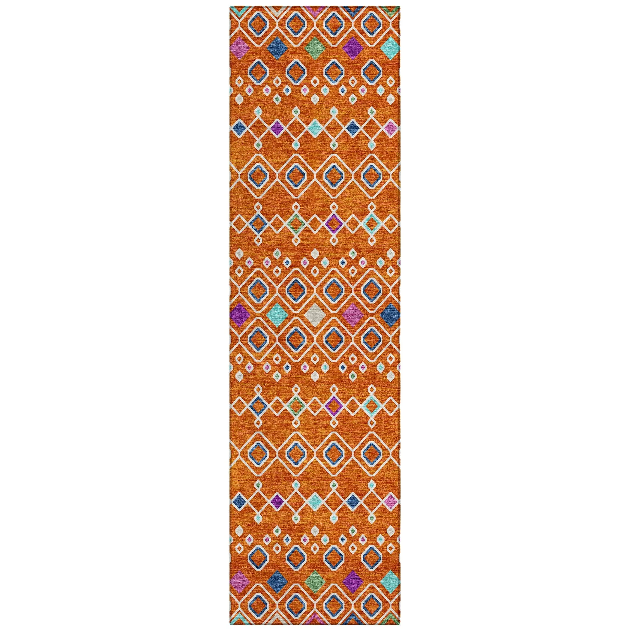 Machine Washable Indoor/ Outdoor Global Contempory Chantille Rug