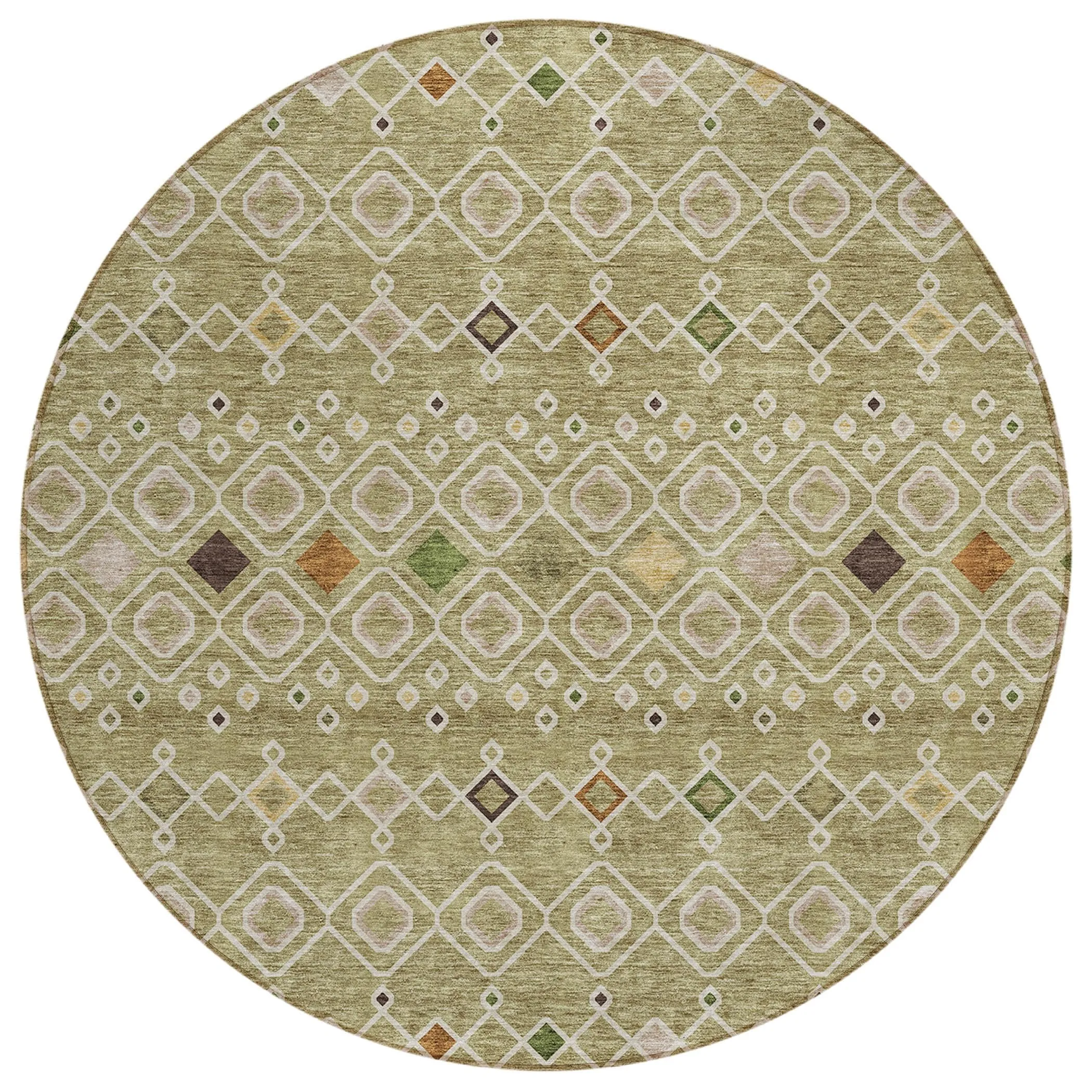 Machine Washable Indoor/ Outdoor Global Contempory Chantille Rug