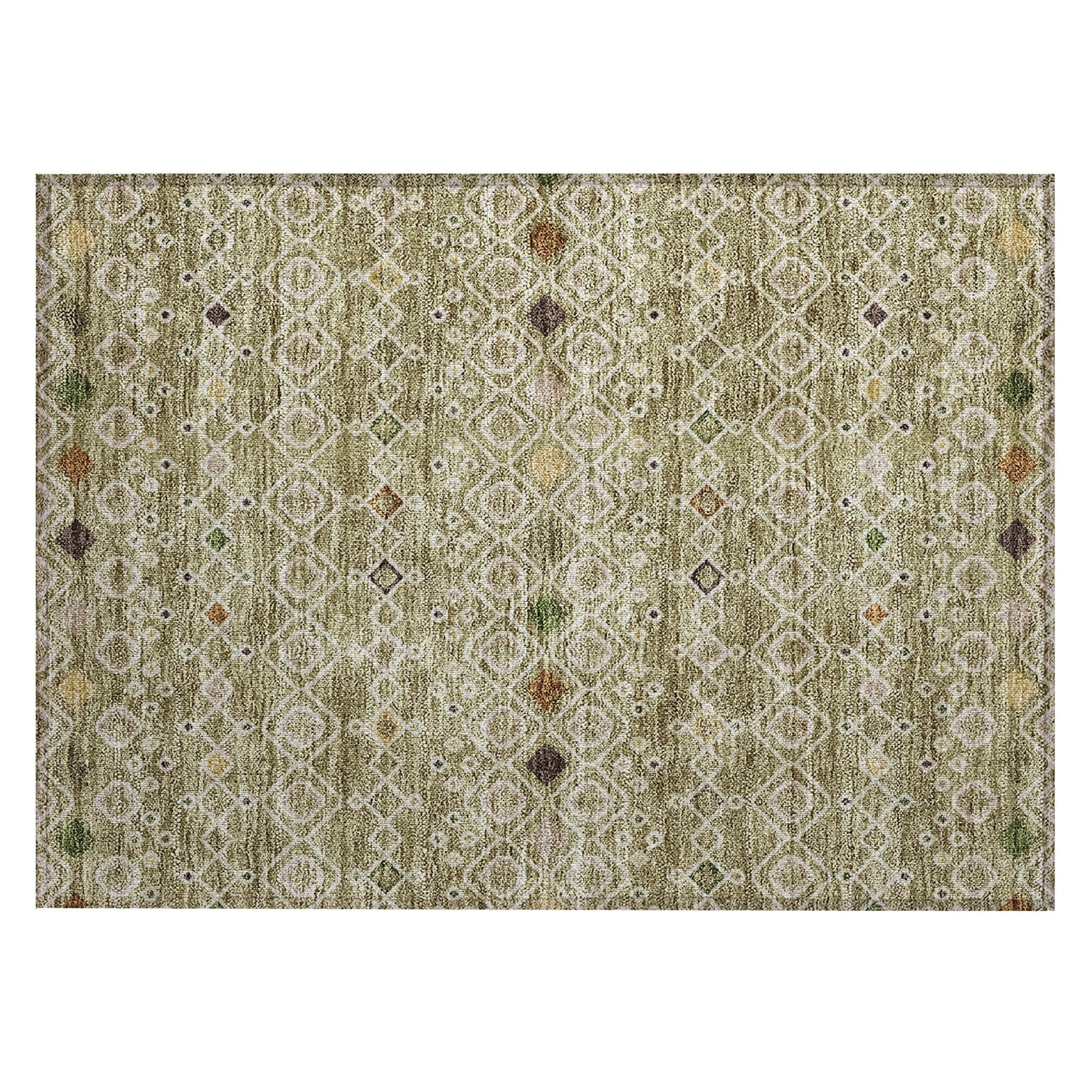Machine Washable Indoor/ Outdoor Global Contempory Chantille Rug