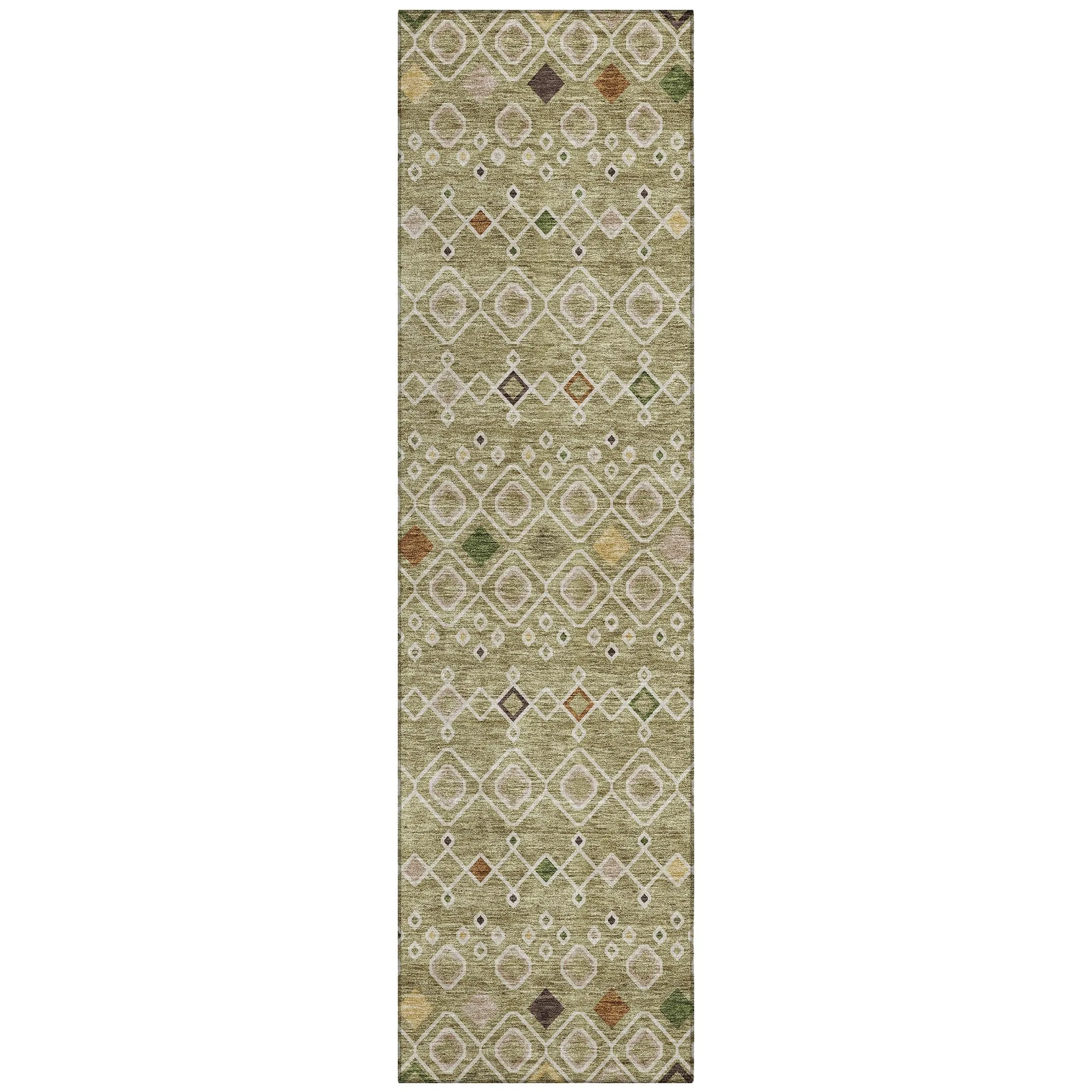 Machine Washable Indoor/ Outdoor Global Contempory Chantille Rug