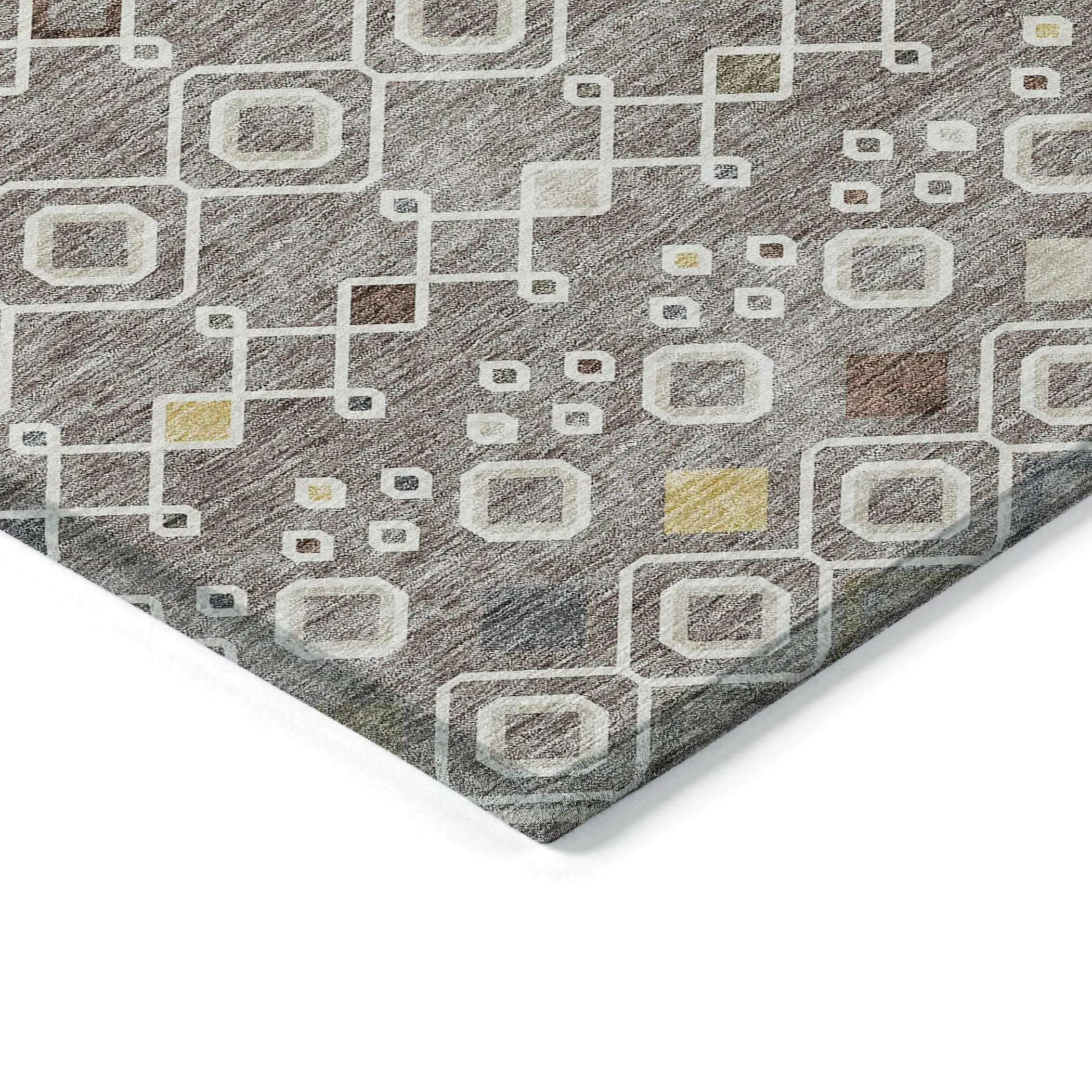 Machine Washable Indoor/ Outdoor Global Contempory Chantille Rug