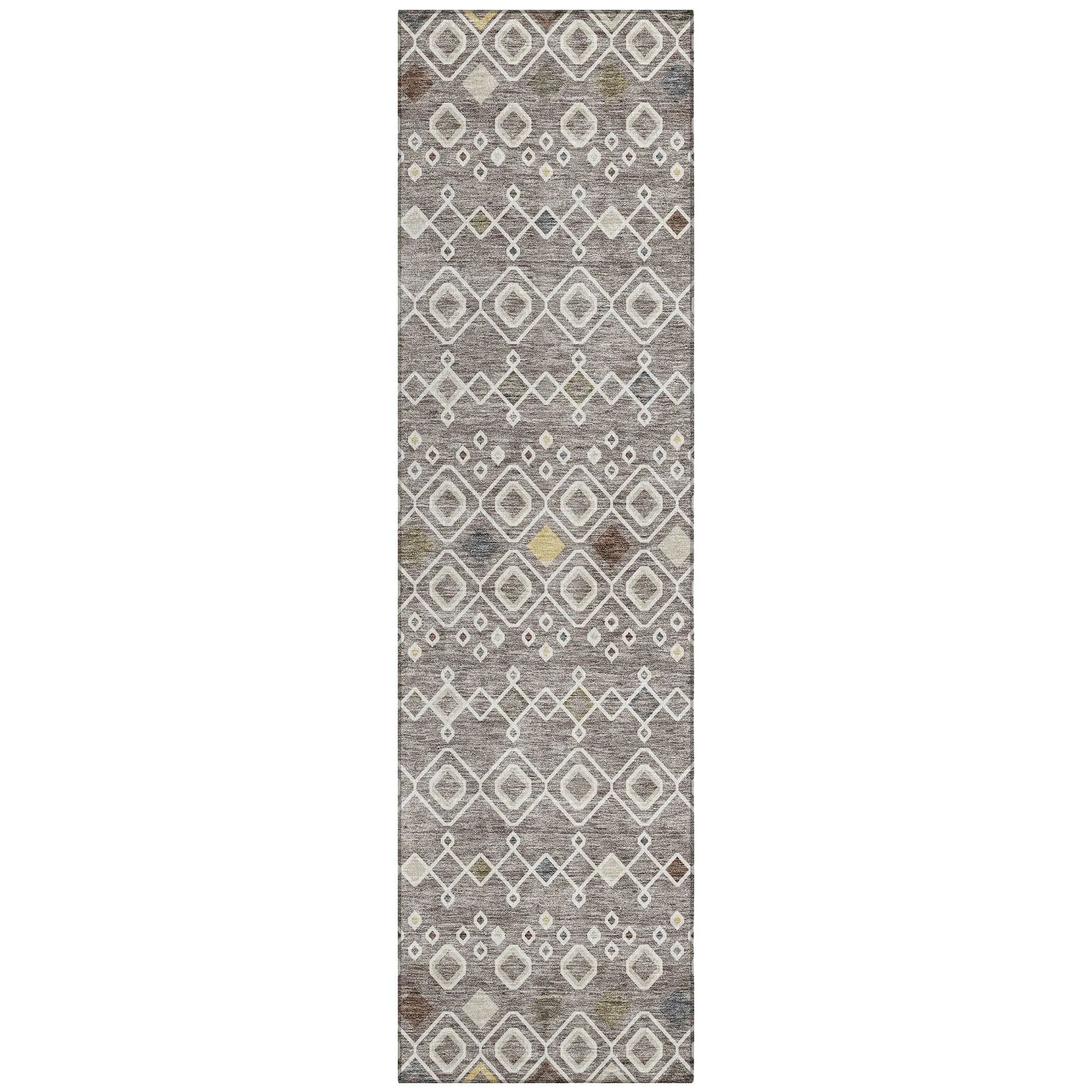 Machine Washable Indoor/ Outdoor Global Contempory Chantille Rug