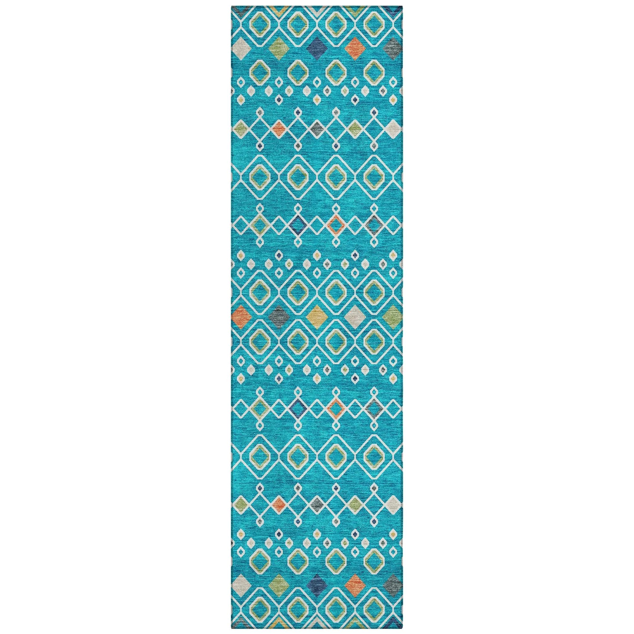 Machine Washable Indoor/ Outdoor Global Contempory Chantille Rug