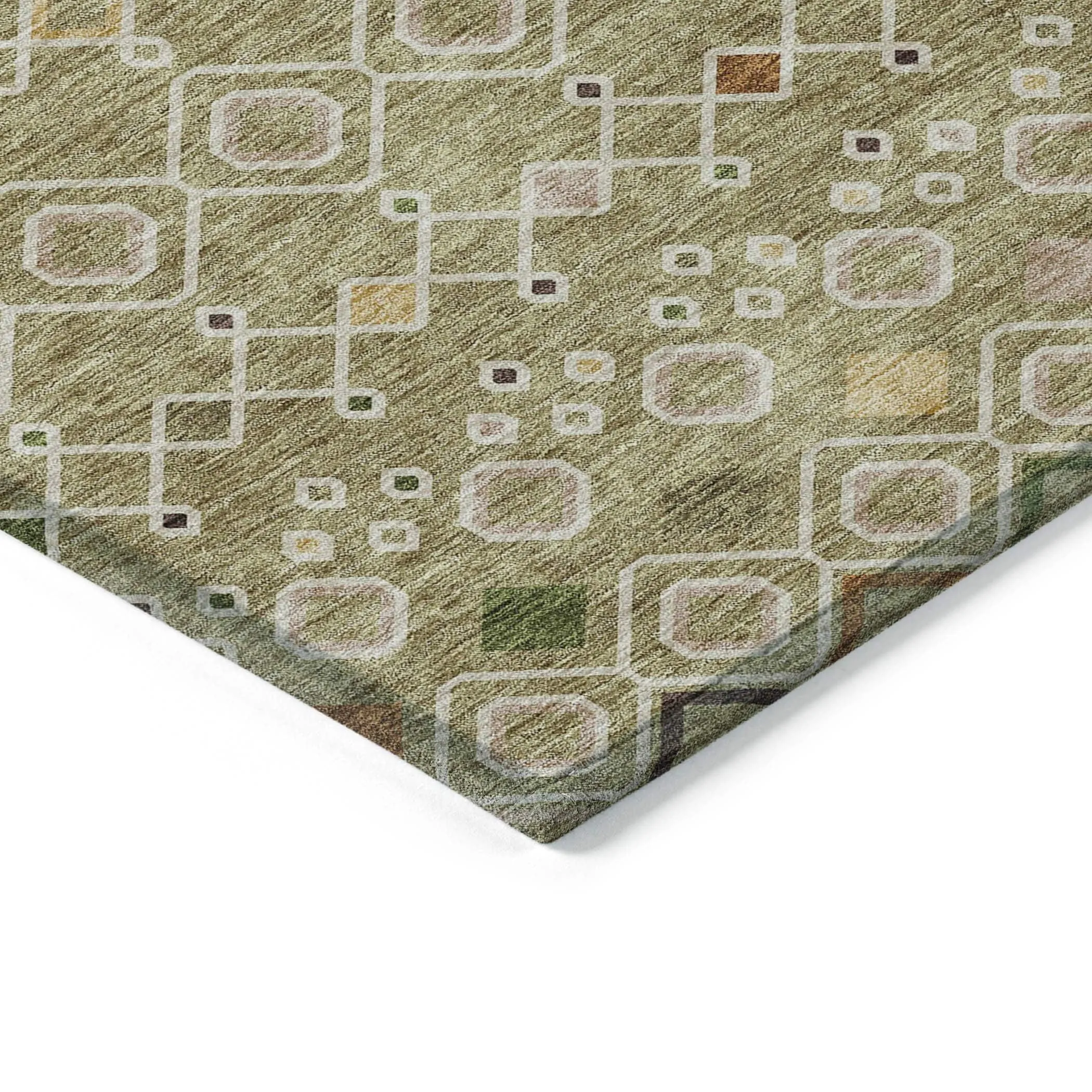 Machine Washable Indoor/ Outdoor Global Contempory Chantille Rug