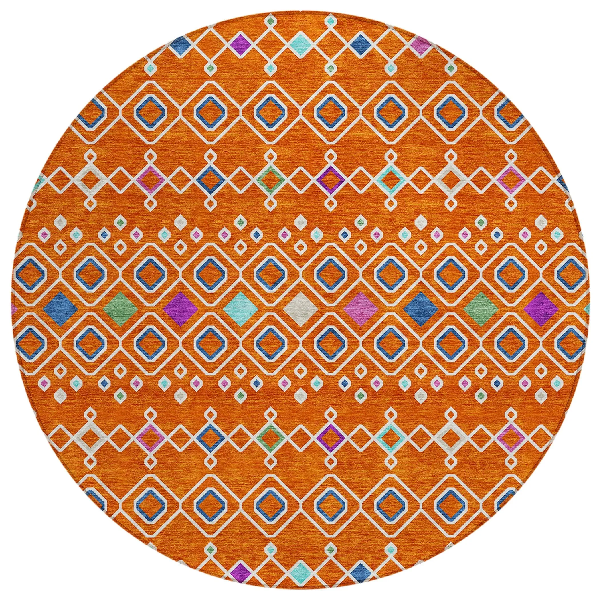 Machine Washable Indoor/ Outdoor Global Contempory Chantille Rug