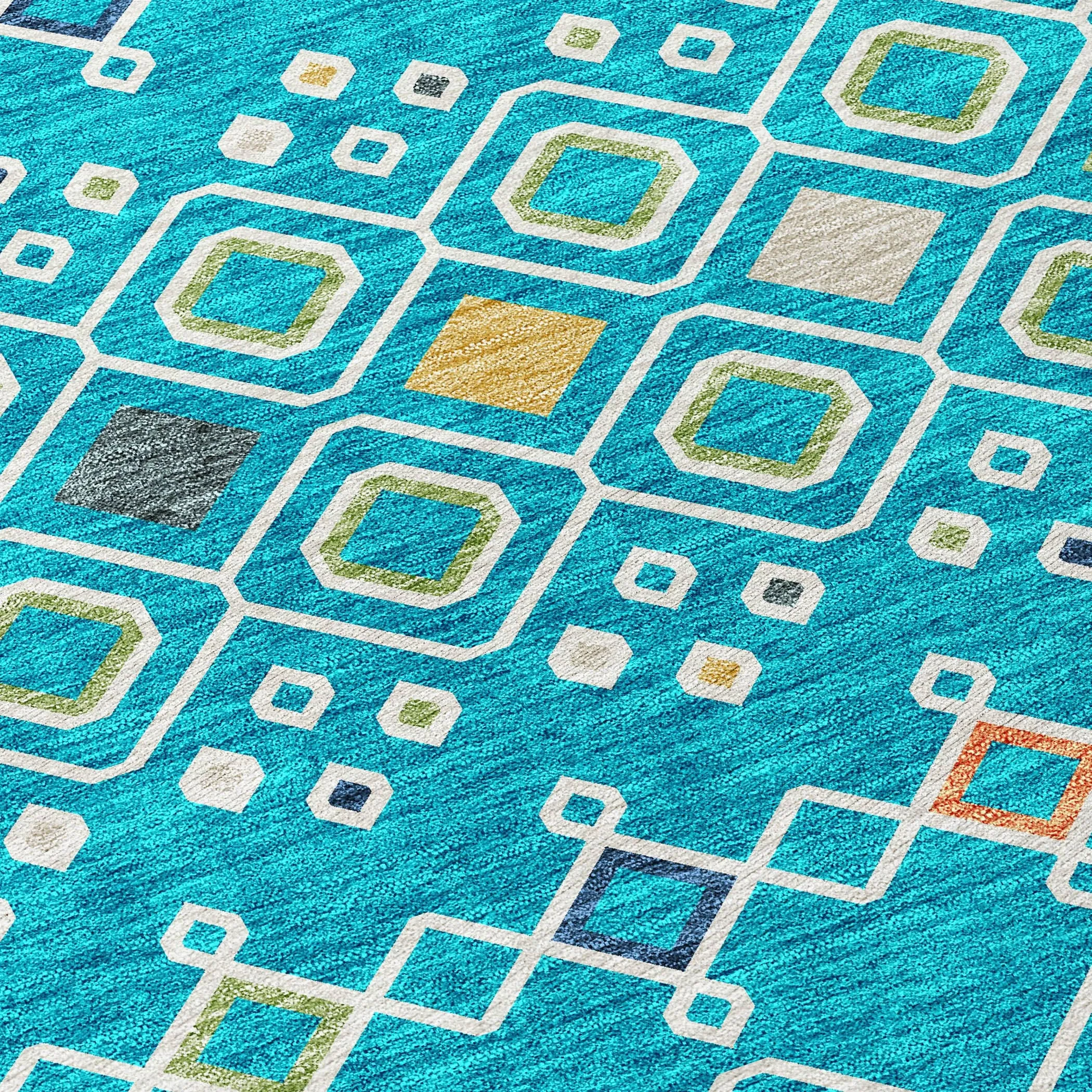 Machine Washable Indoor/ Outdoor Global Contempory Chantille Rug