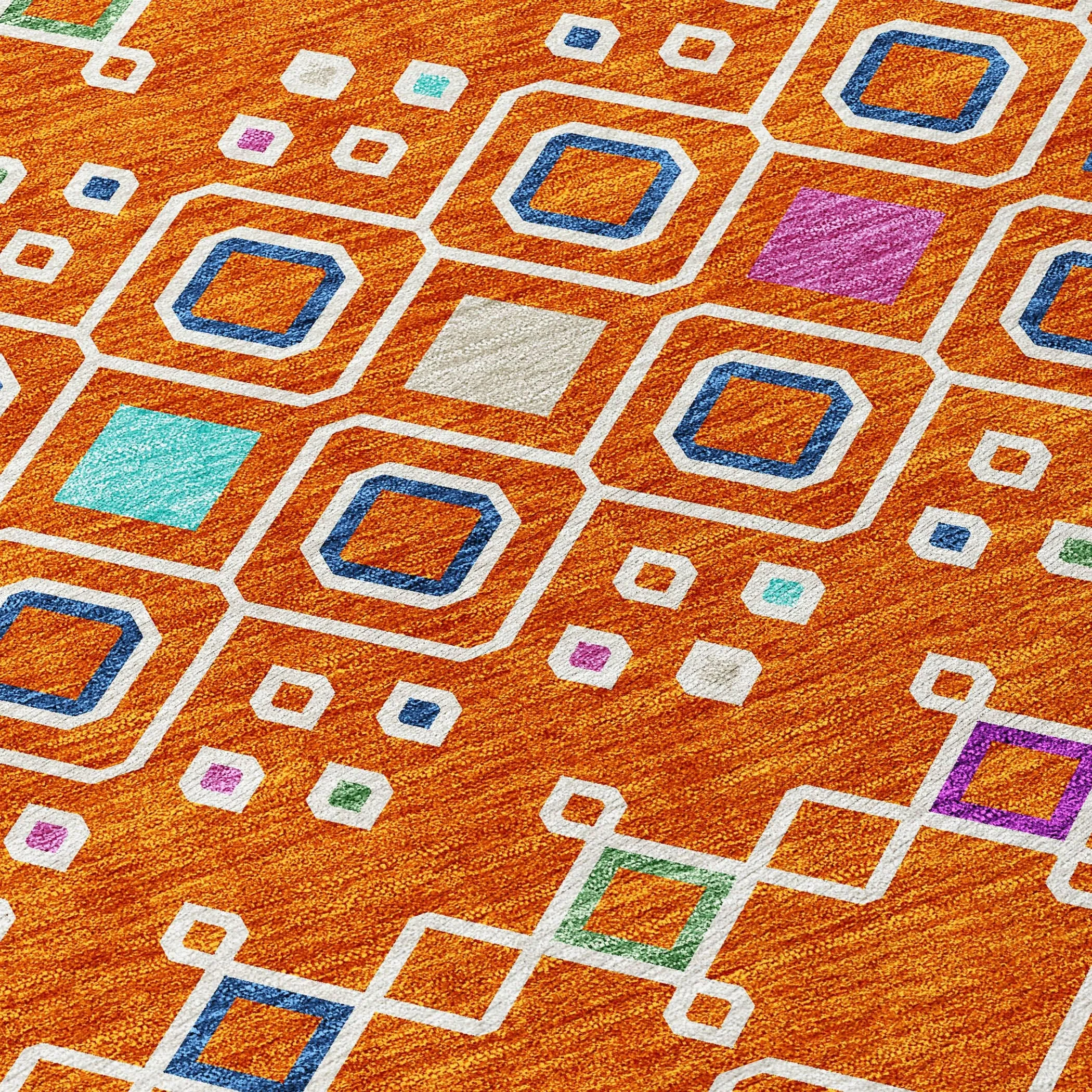 Machine Washable Indoor/ Outdoor Global Contempory Chantille Rug