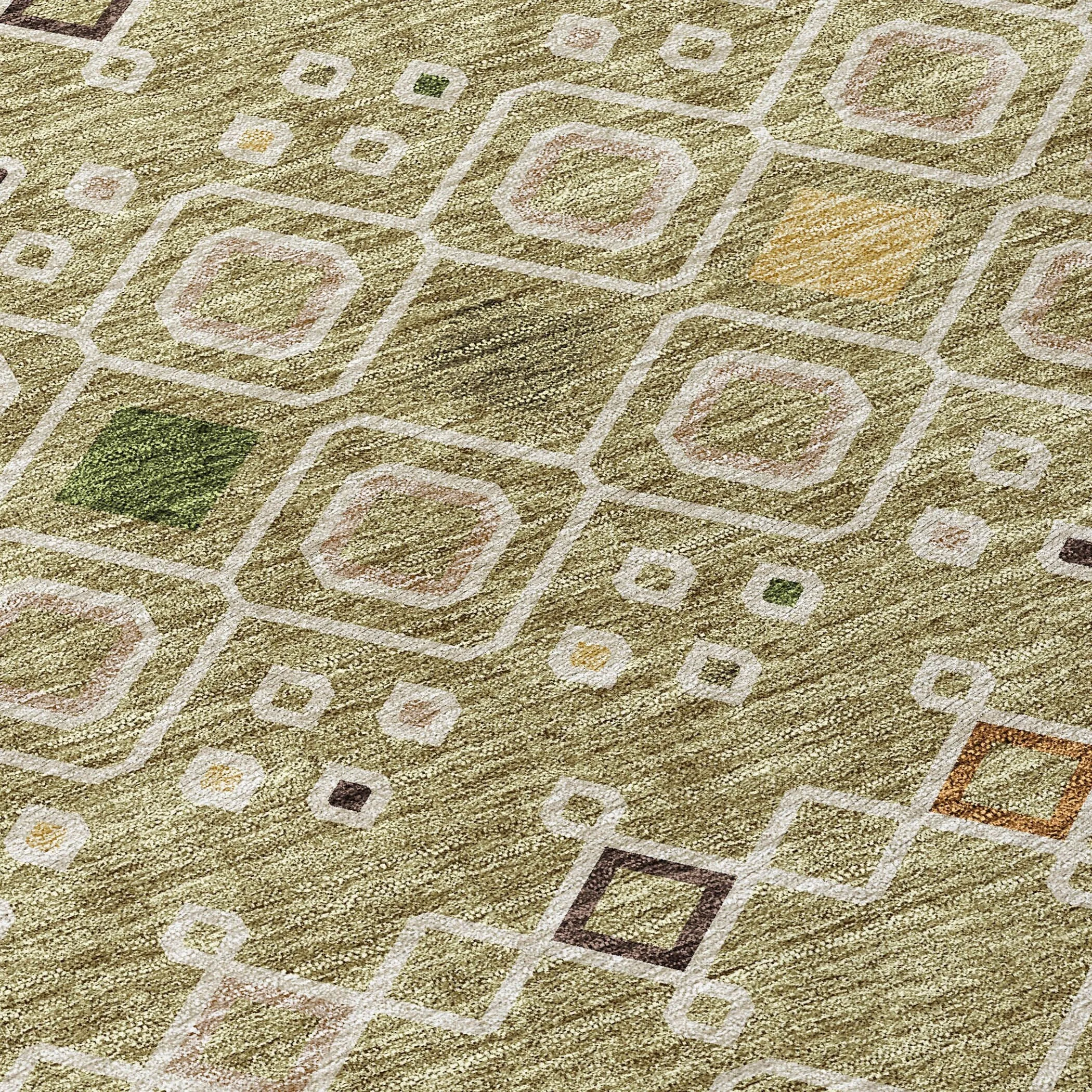 Machine Washable Indoor/ Outdoor Global Contempory Chantille Rug