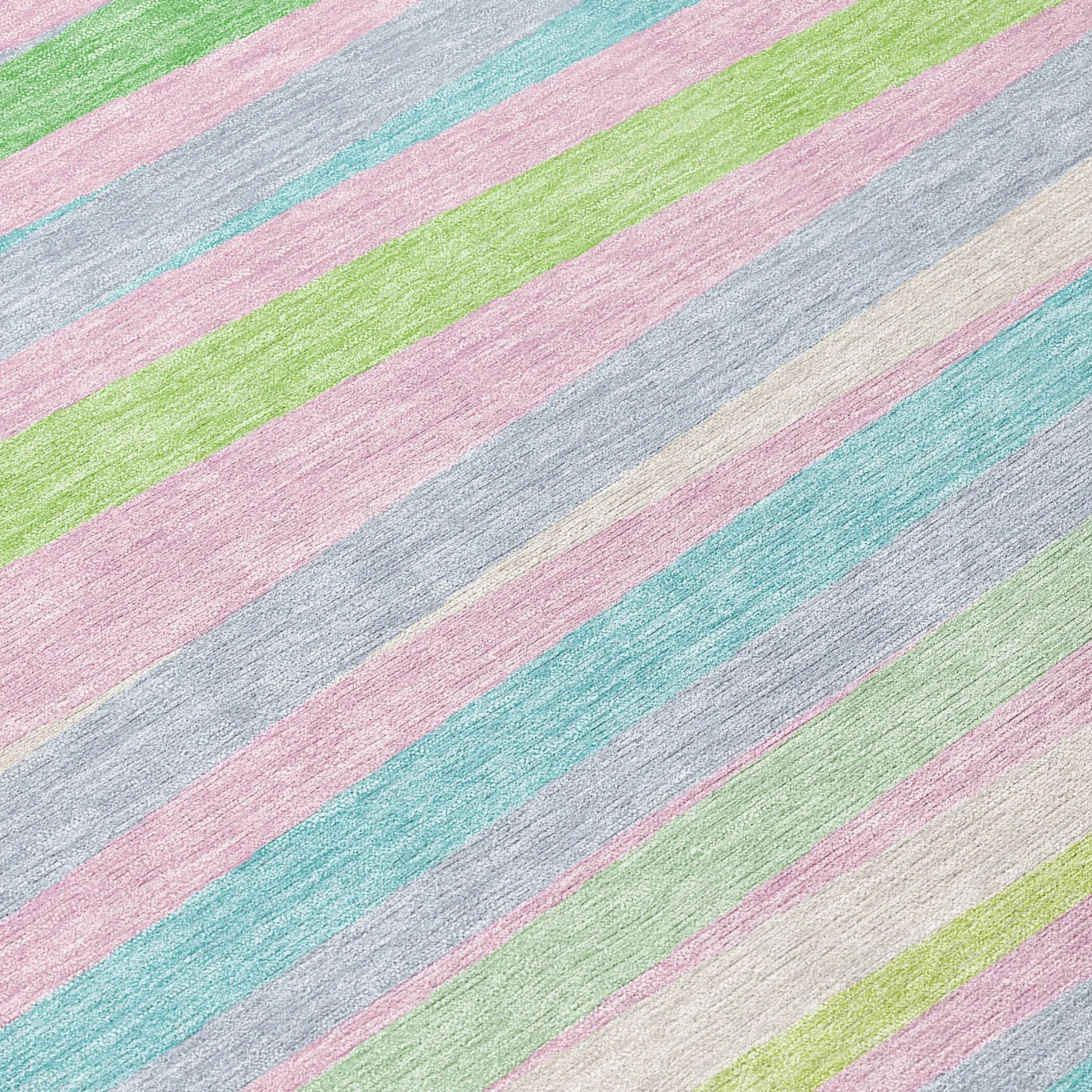 Machine Washable Indoor/ Outdoor Modern Stripes Chantille Rug