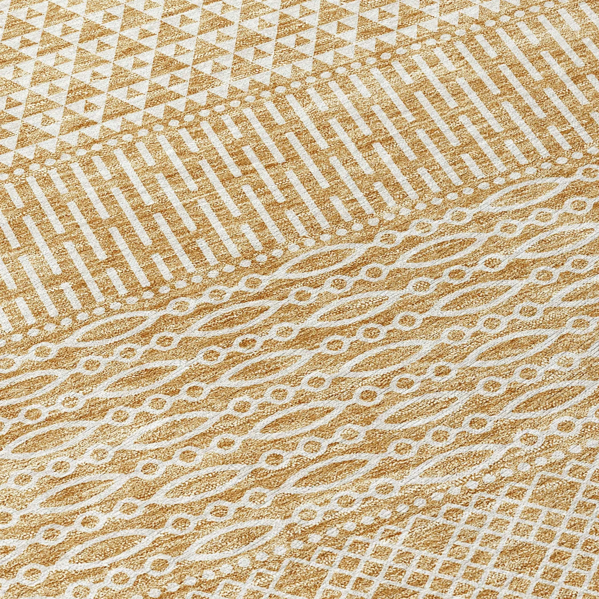 Machine Washable Indoor/ Outdoor Modern Stripes Chantille Rug