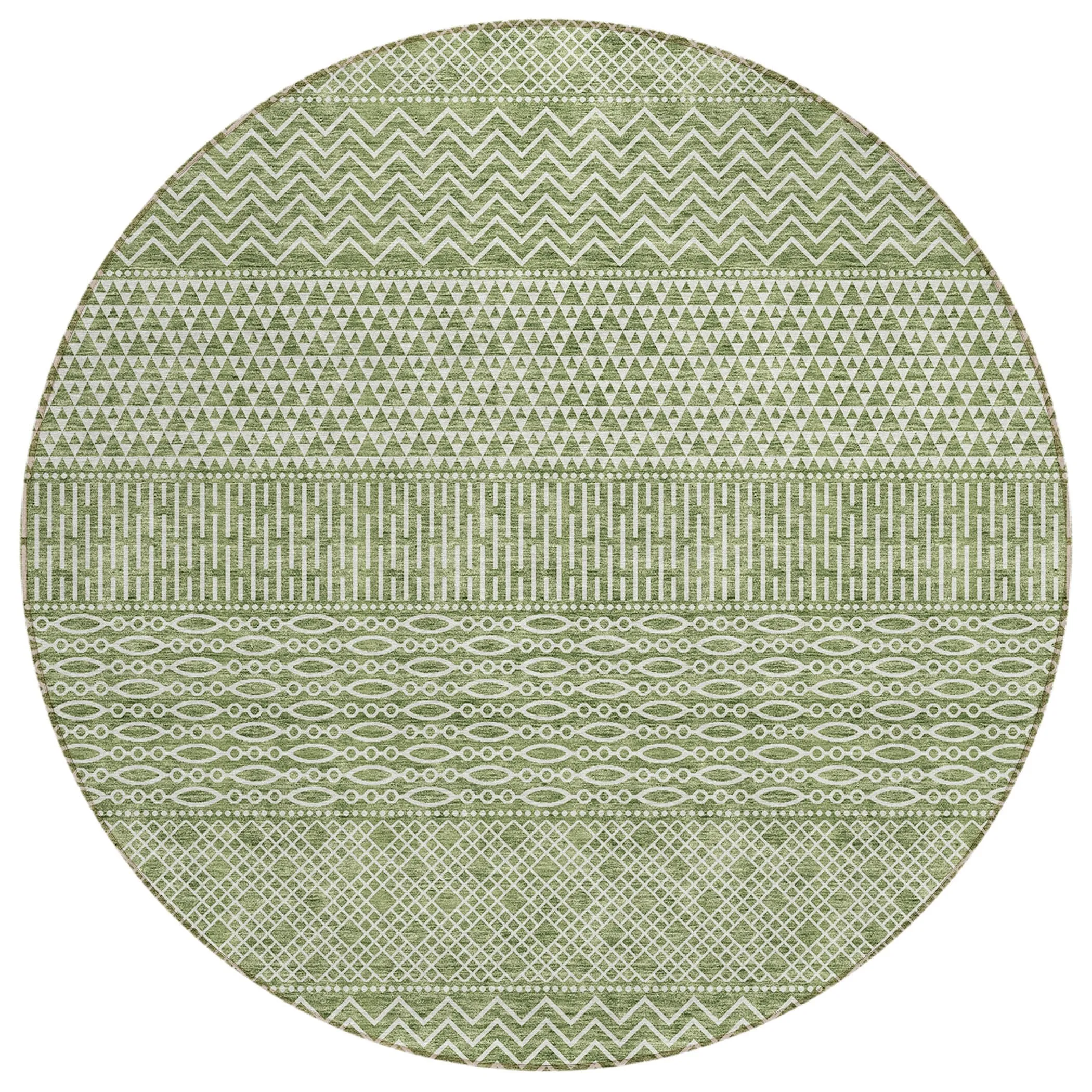 Machine Washable Indoor/ Outdoor Modern Stripes Chantille Rug