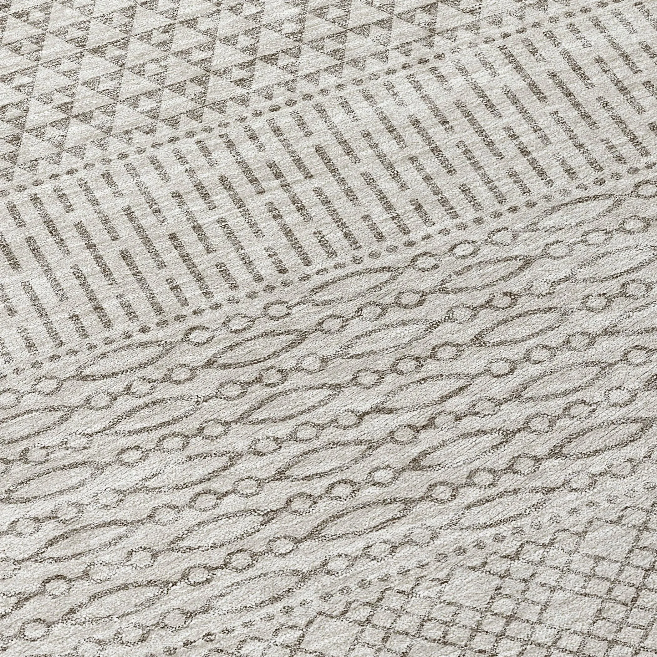 Machine Washable Indoor/ Outdoor Modern Stripes Chantille Rug