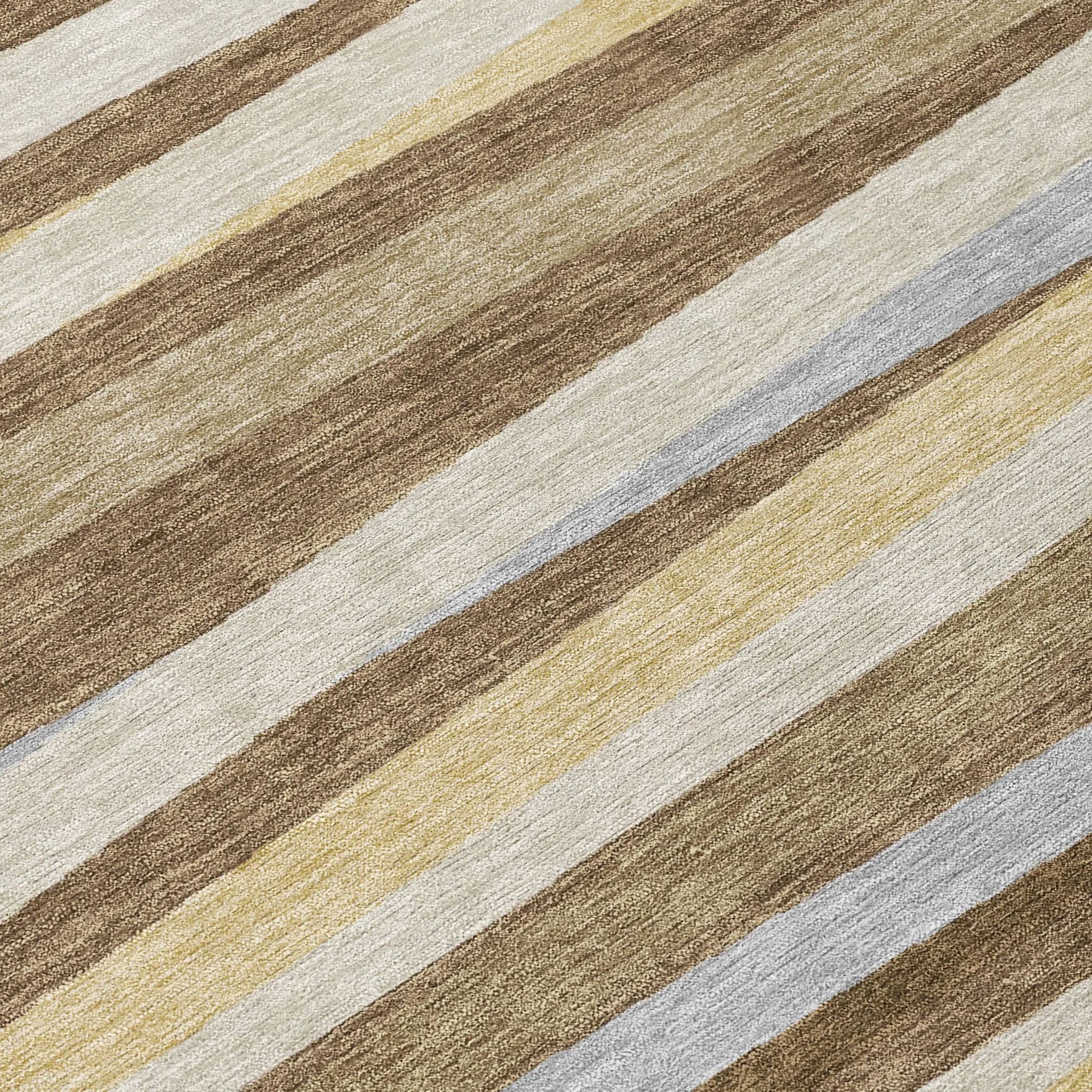 Machine Washable Indoor/ Outdoor Modern Stripes Chantille Rug