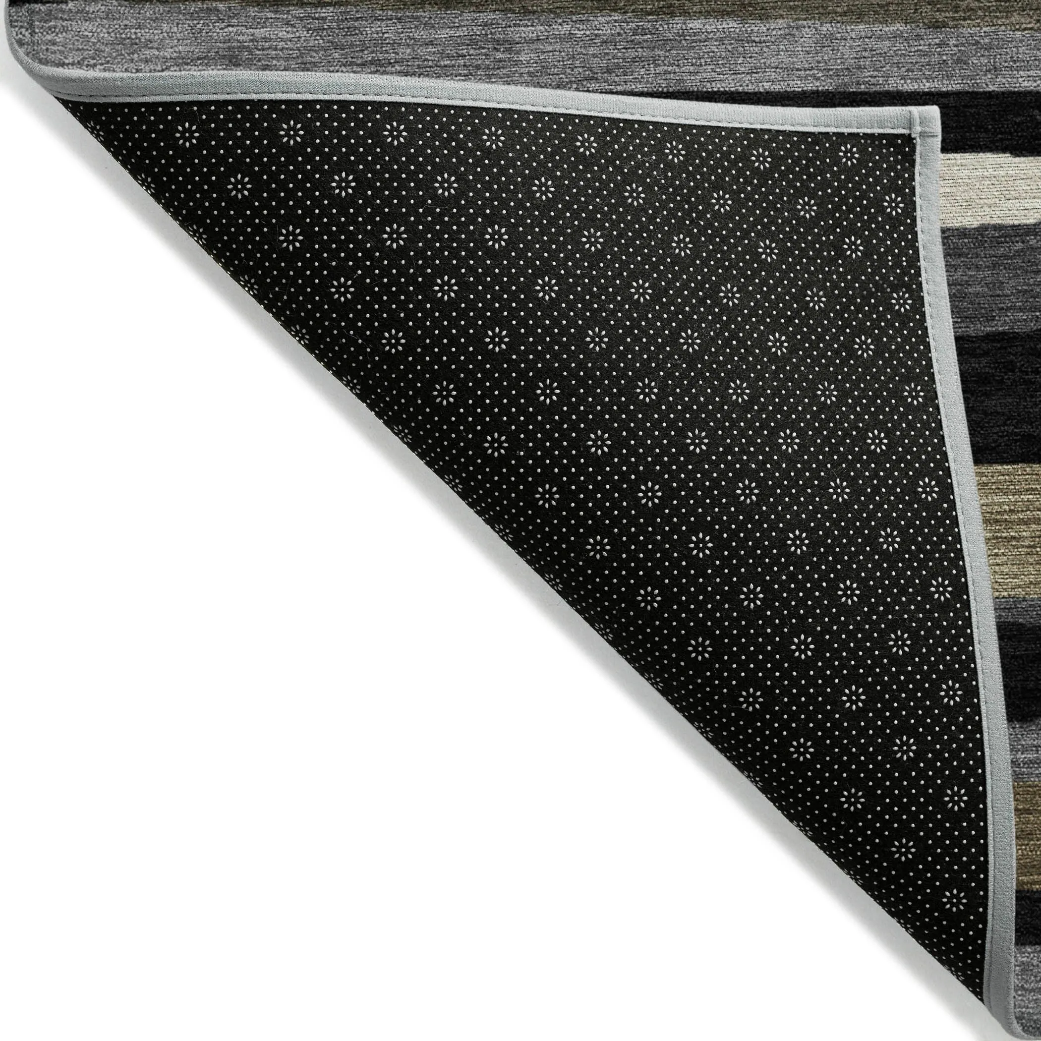 Machine Washable Indoor/ Outdoor Modern Stripes Chantille Rug