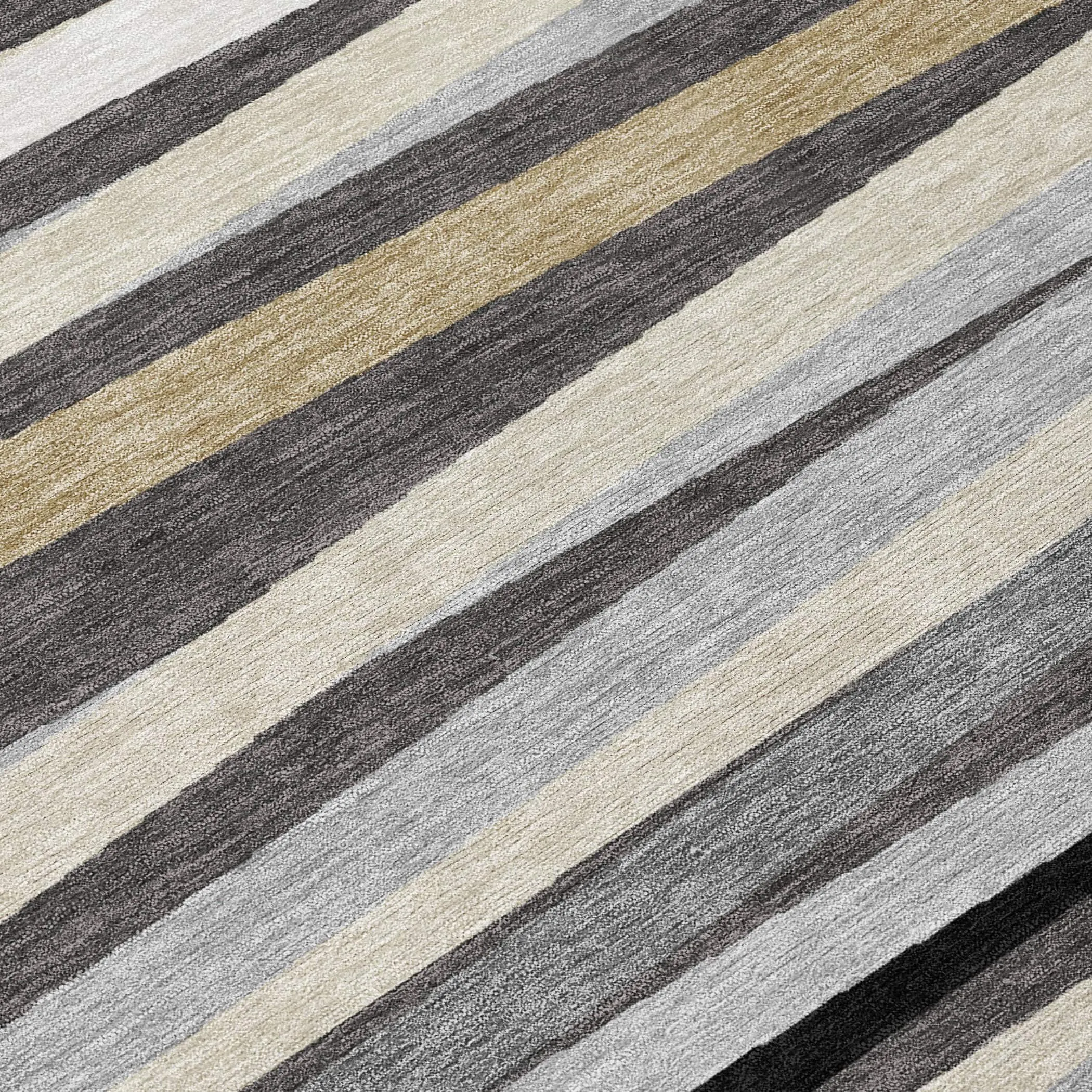 Machine Washable Indoor/ Outdoor Modern Stripes Chantille Rug