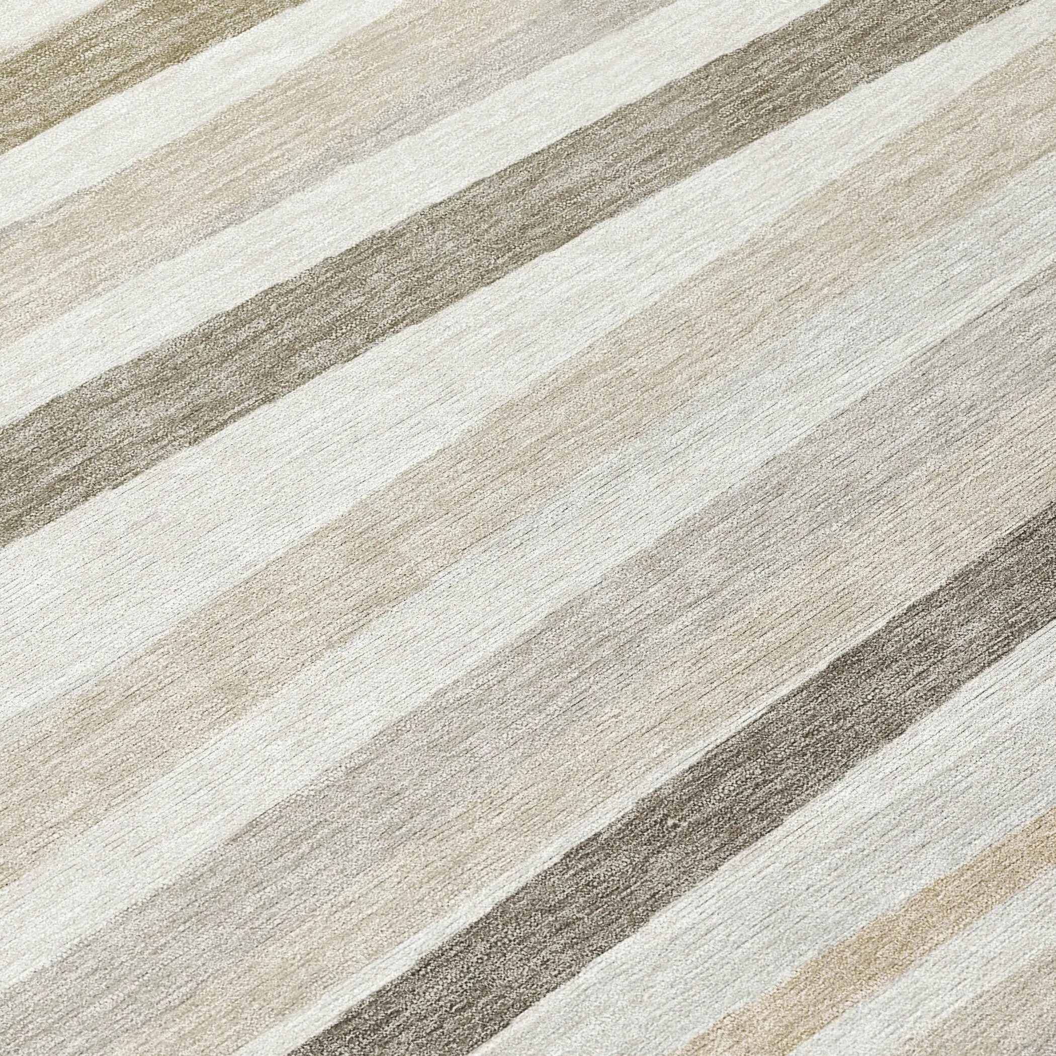 Machine Washable Indoor/ Outdoor Modern Stripes Chantille Rug