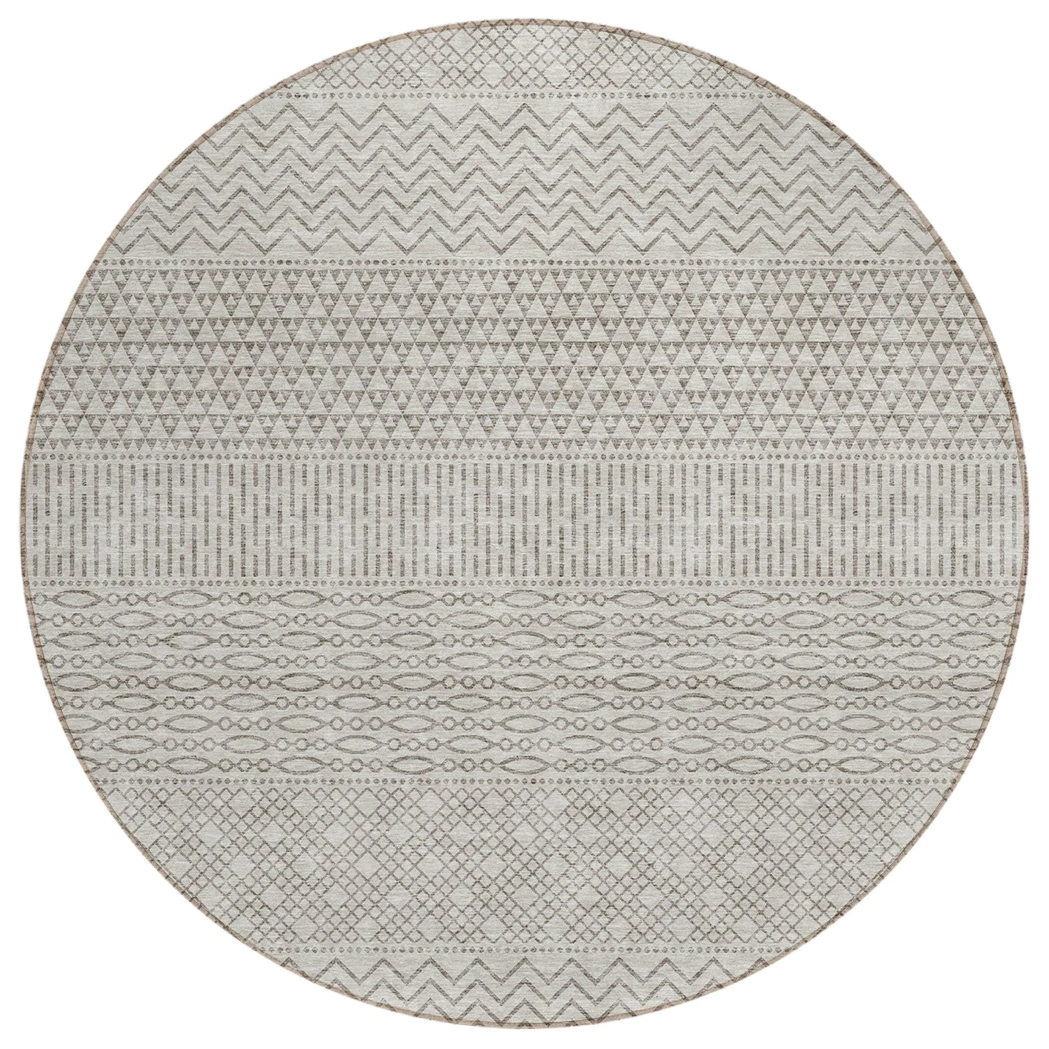 Machine Washable Indoor/ Outdoor Modern Stripes Chantille Rug