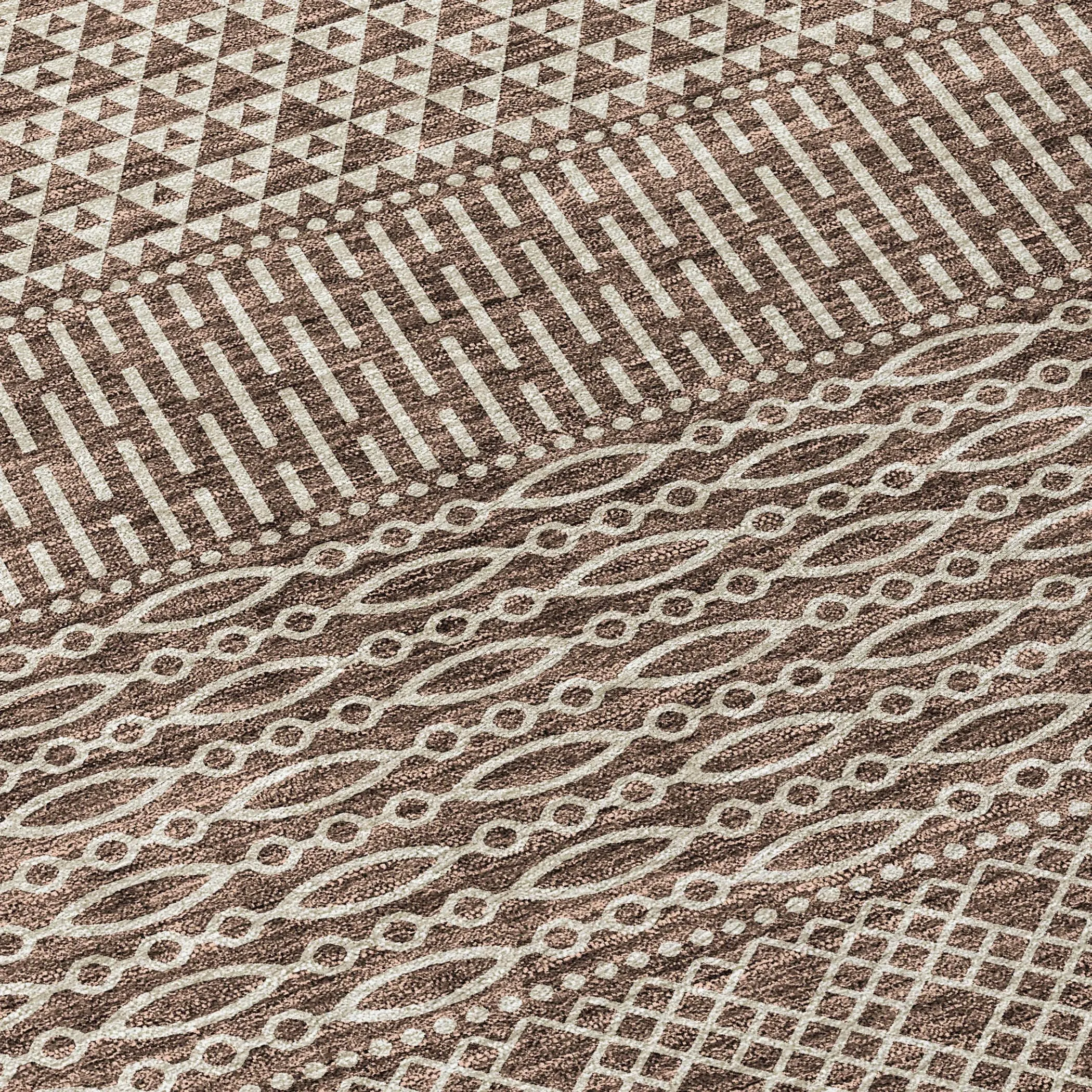 Machine Washable Indoor/ Outdoor Modern Stripes Chantille Rug