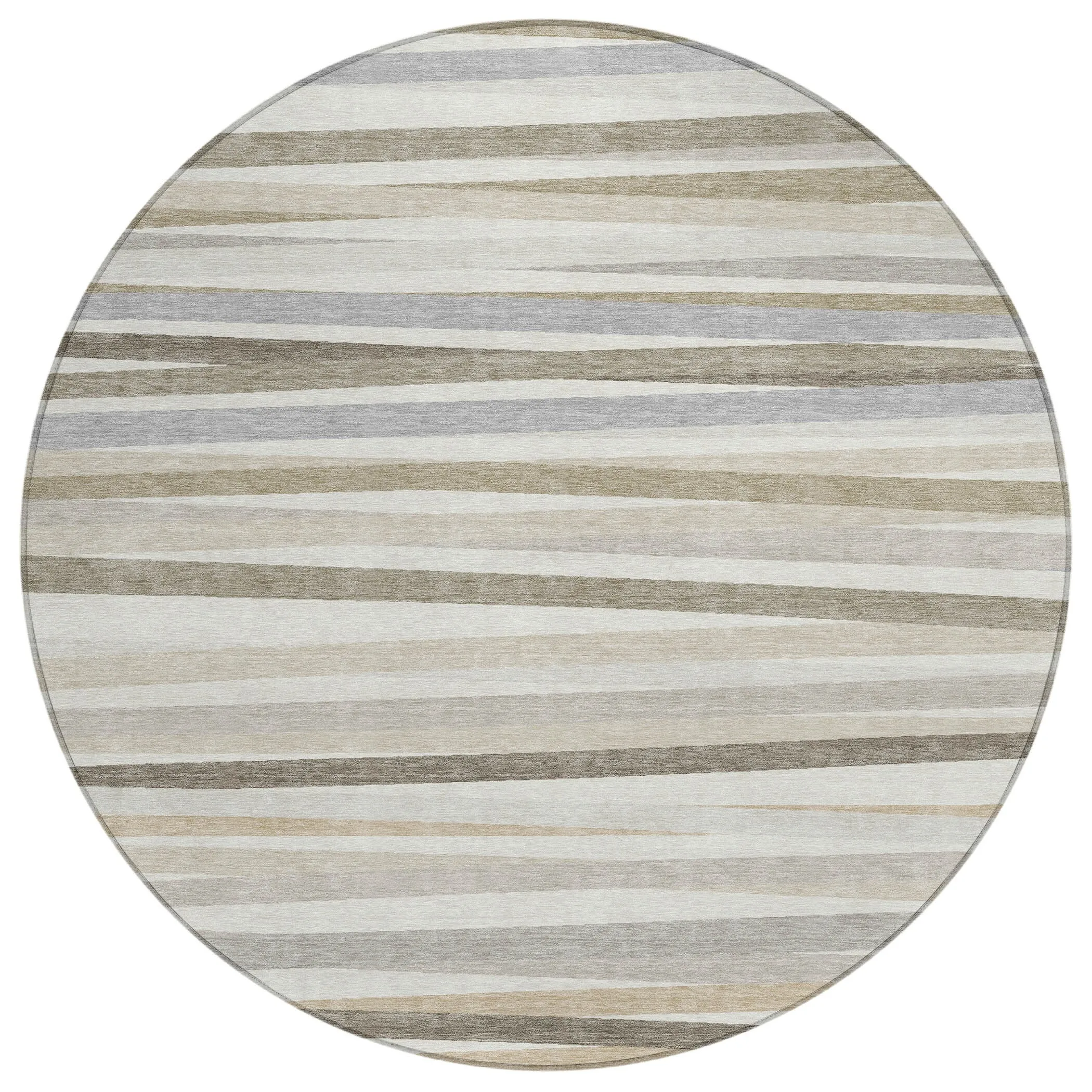 Machine Washable Indoor/ Outdoor Modern Stripes Chantille Rug