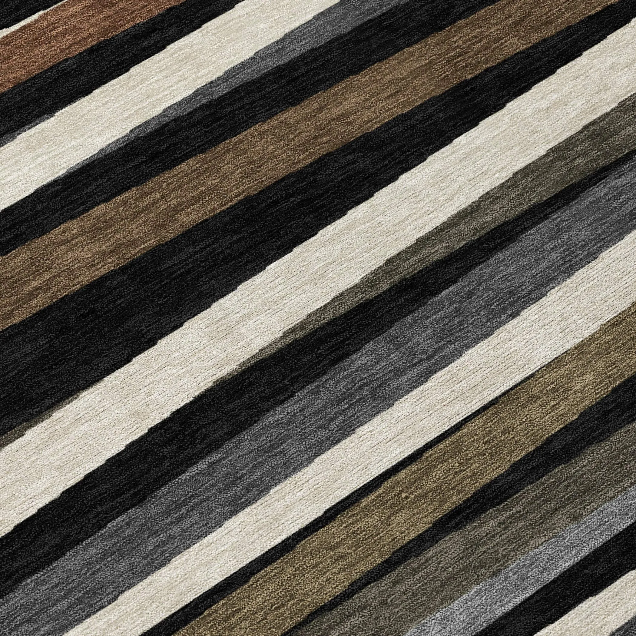 Machine Washable Indoor/ Outdoor Modern Stripes Chantille Rug