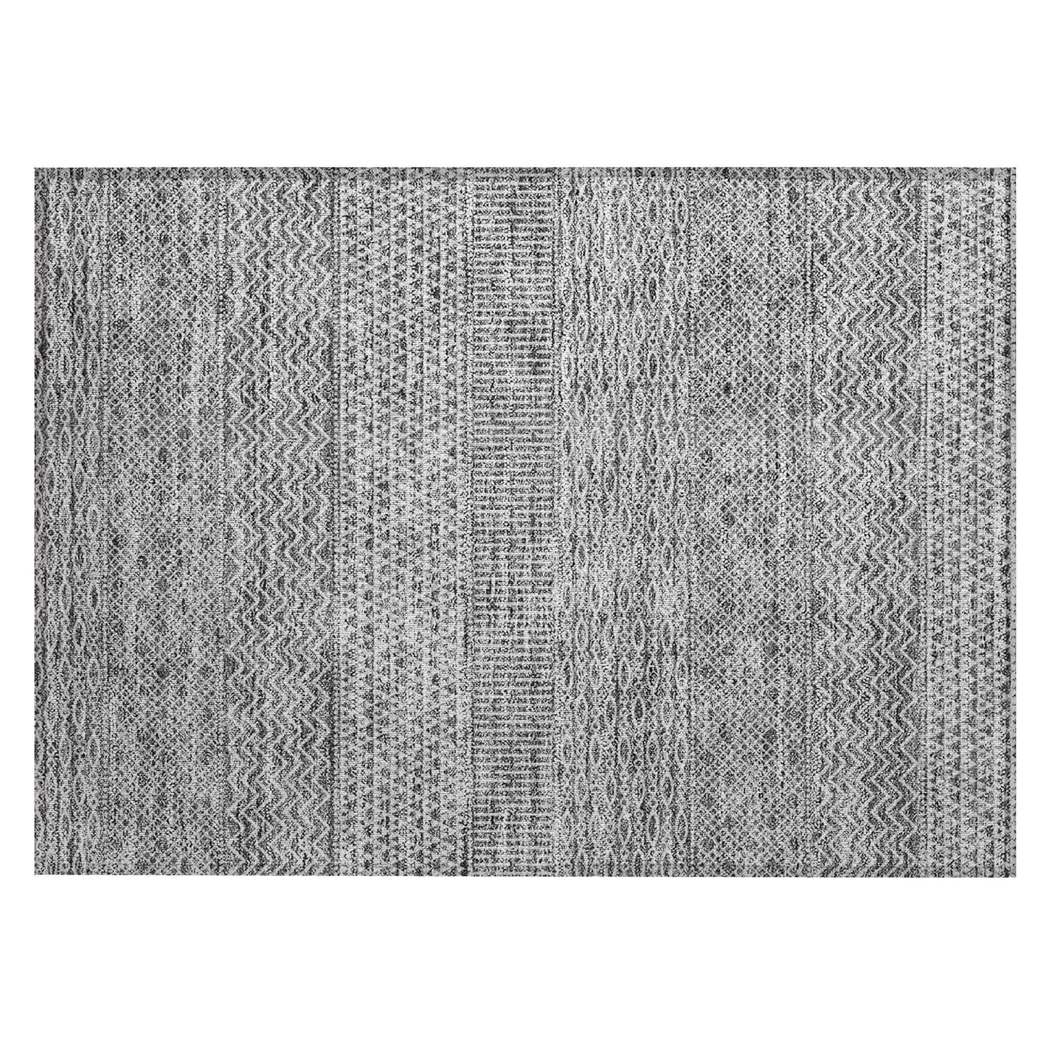 Machine Washable Indoor/ Outdoor Modern Stripes Chantille Rug